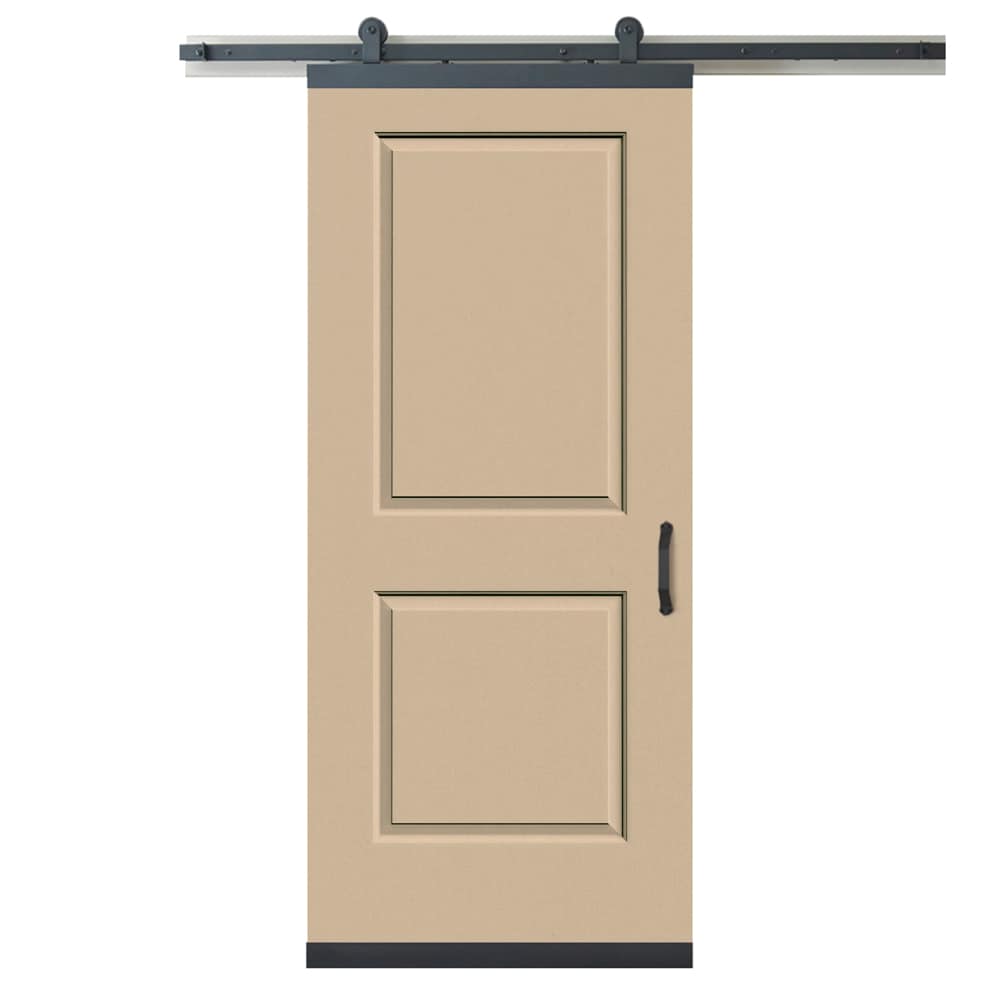 RELIABILT LO1344913 36-in x 80-in Cream-n-Sugar Square Molded composite Hollow core Single Barn Door (Hardware Included)