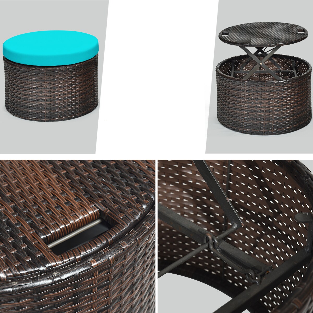 Costway HW66656TU+ Patio-Sofas-Daybeds - View #3