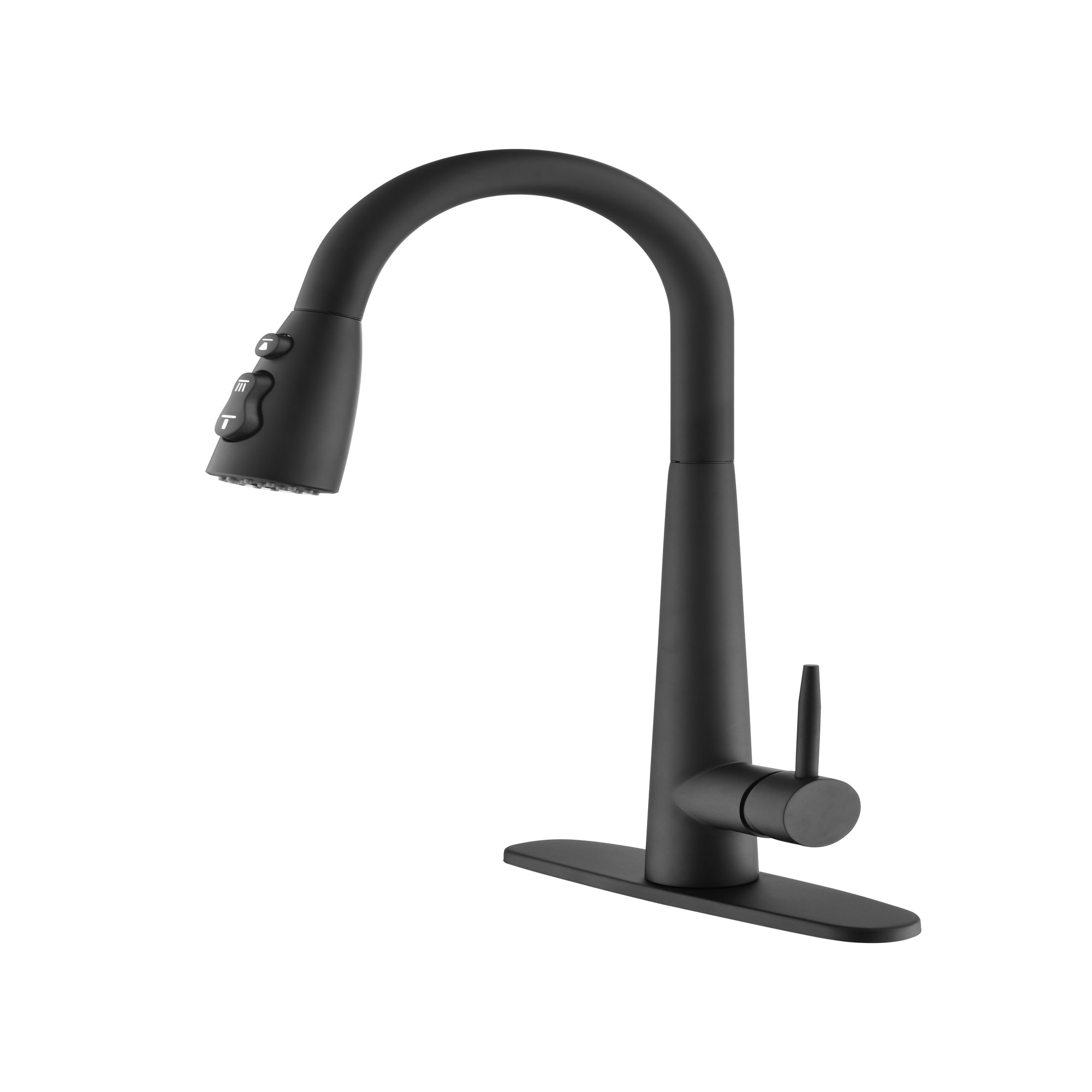 HyperDrop Cart Brushed Nickel Stainless Steel High Arc Single Handle Pull Down Kitchen Faucet with Sprayer Includes Deck Plate