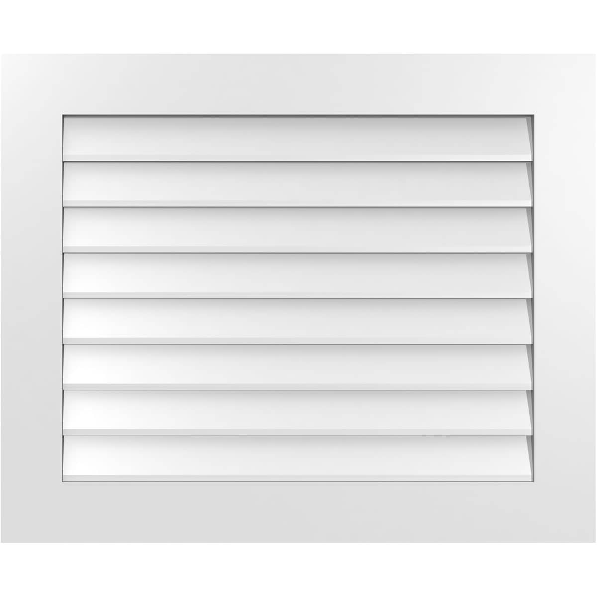 Ekena Millwork GVPVE34X2801SN 34-Inches x 28-Inches Off-white Rectangle PVC Gable Louver Vent