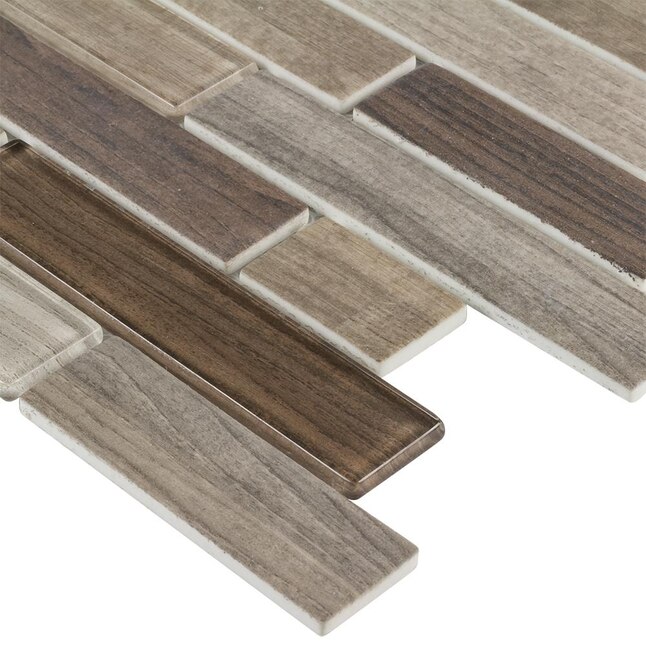 Elida Ceramica 6-in x 6-in Glass Linear Mosaic Tile Sample Elida Ceramica 6-in x 6-in Glass Linear Mosaic Tile Sample