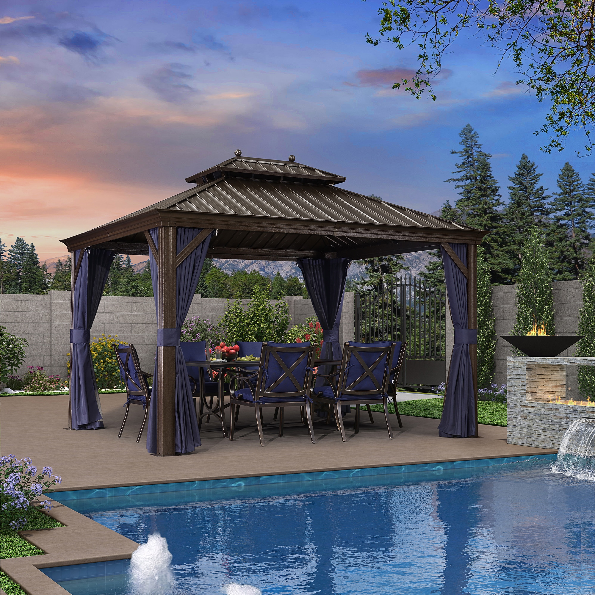 PURPLE LEAF LSMHS1013DNB Wood-Resin-Gazebos - View #3