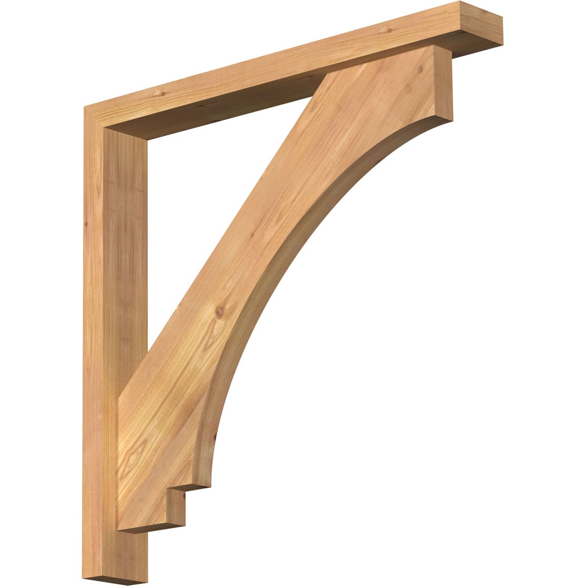 Ekena Millwork 1462726 Imperial Block Smooth Bracket with Offset Brace 3-1/2-in x 26-in x 26-in Western red cedar Brown Wood Standard bracket