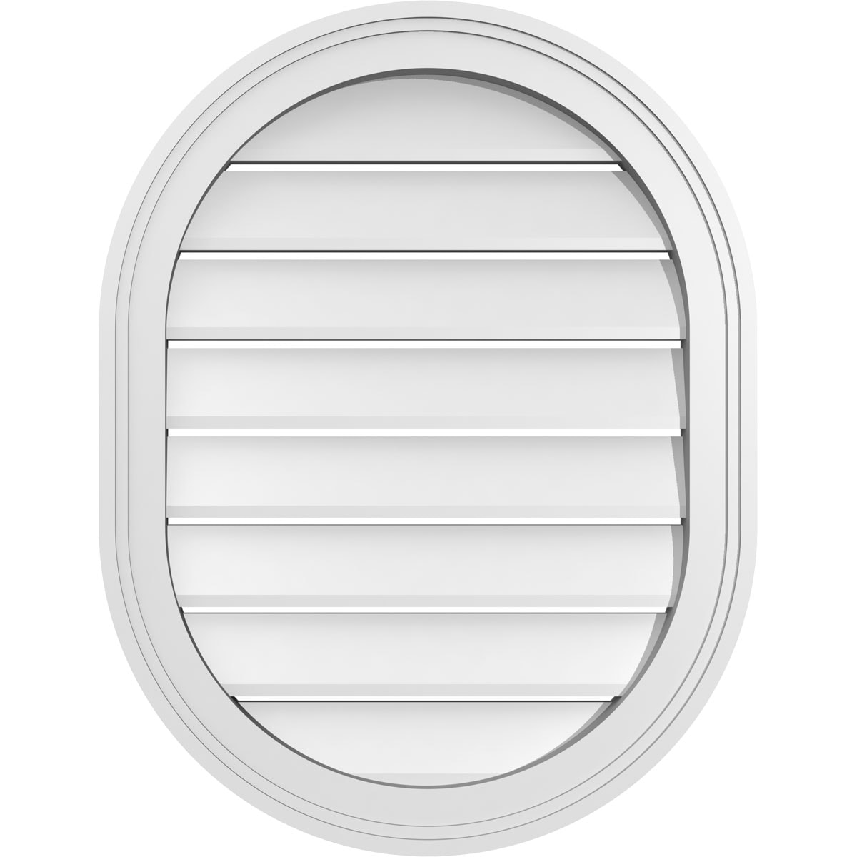 Ekena Millwork GVPVR20X2602SF 20-Inches x 26-Inches Off-white Oval PVC Gable Louver Vent