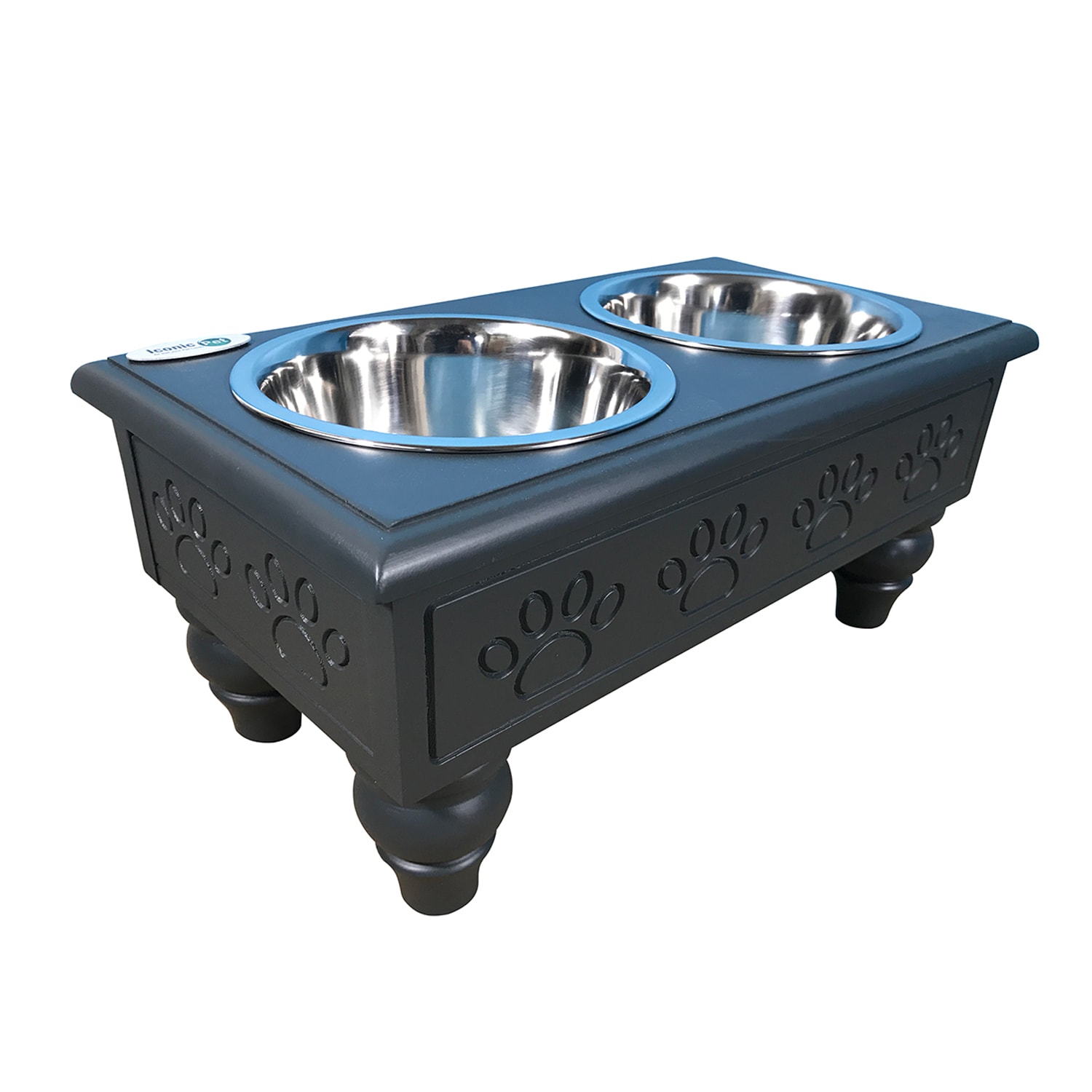 Iconic Pet 52073 32-oz Stainless steel Dog/Cat Elevated Feeder