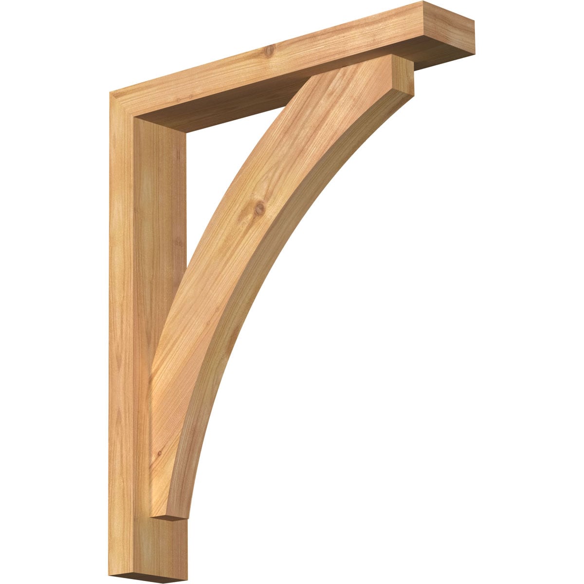 Ekena Millwork 1463913 Thorton Block Smooth Bracket with Offset Brace Western Red Cedar Wood Standard Bracket