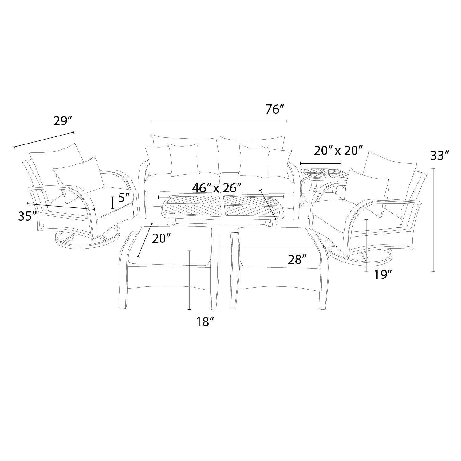 RST Brands OP-PESS7M-BAR-BLS-K Patio-Conversation-Sets - View #8