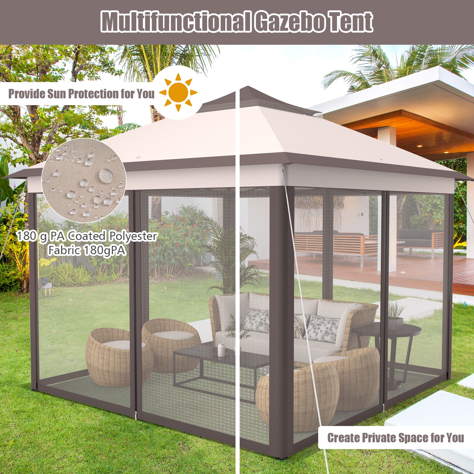 Clihome DP-93CH107W Wood-Resin-Gazebos - View #8