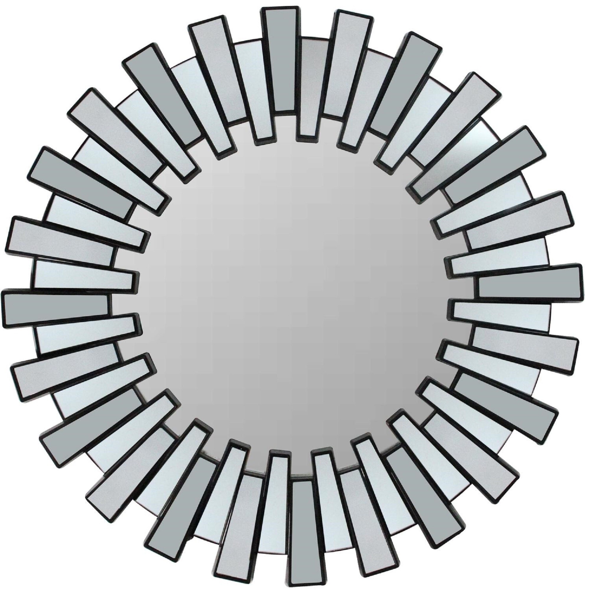 Northlight 32595144 1.5-in W x 25.5-in H Sunburst Black Framed Full Length Wall Mirror