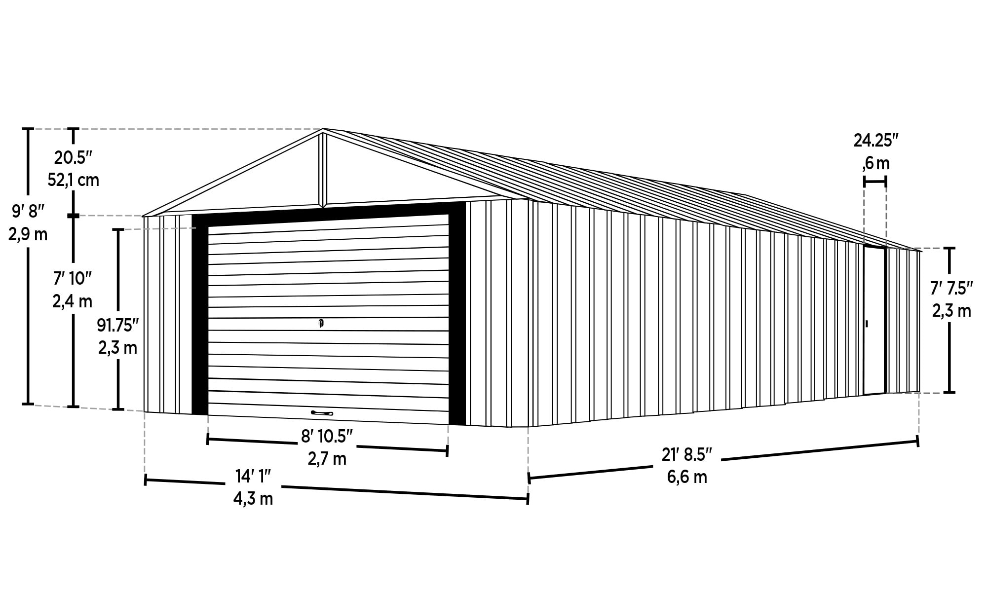 Arrow BGR1421FG Metal-Storage-Buildings-Sheds - View #3