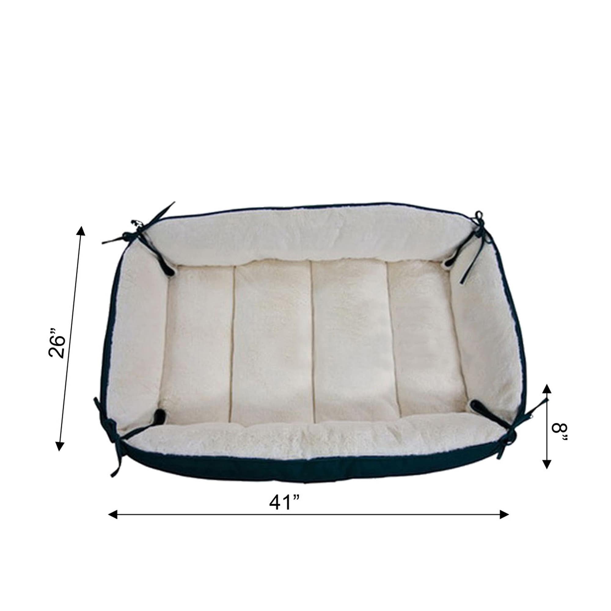 Large Green and Ivory Waterproof Elevated Pet Bed