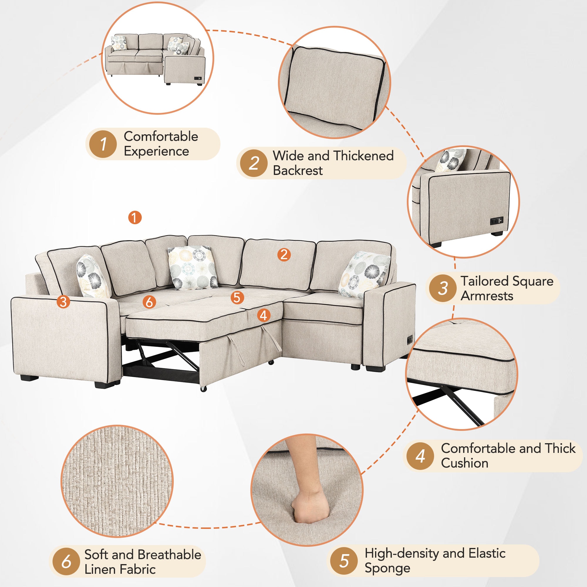 ModernLuxe L-SG001100AAA Sofas-Loveseats - View #4