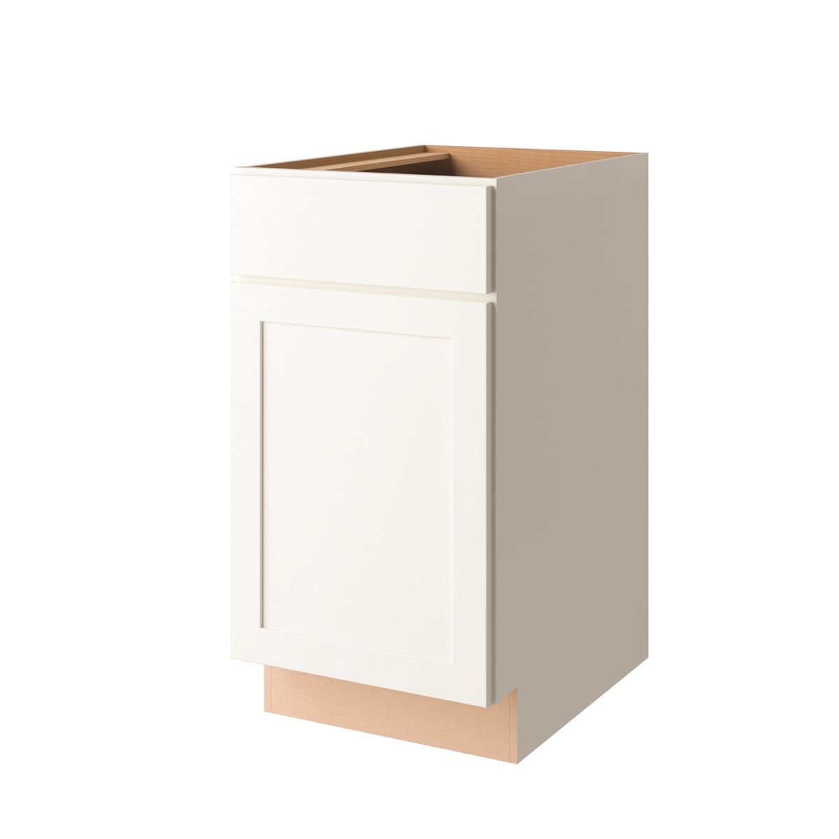 Project Source B18RW 18-in W x 34.5-in H x 24-in D White Base Fully Assembled Cabinet (Recessed Panel Shaker Style)