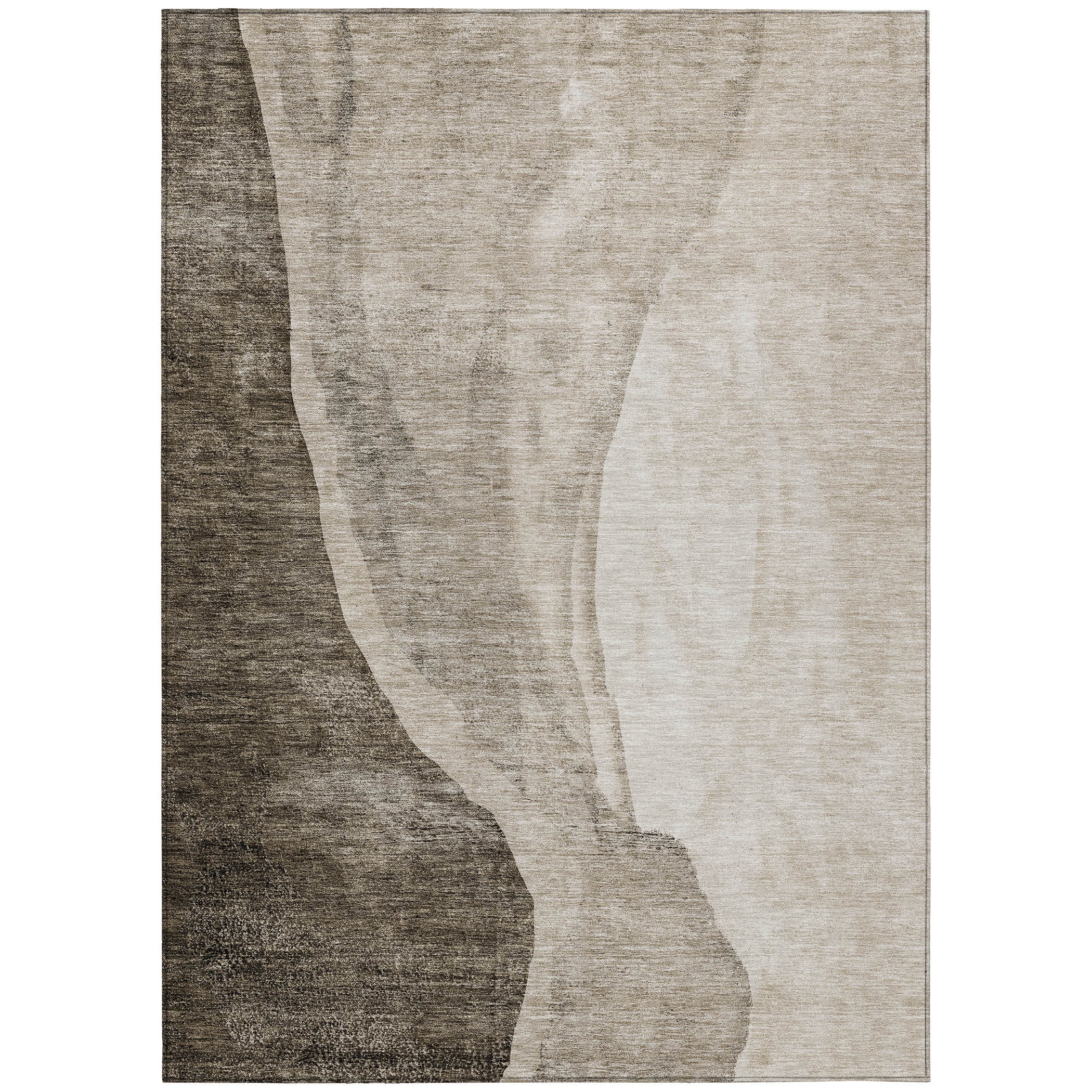 Taupe Abstract Flat Woven Synthetic 8' x 10' Area Rug