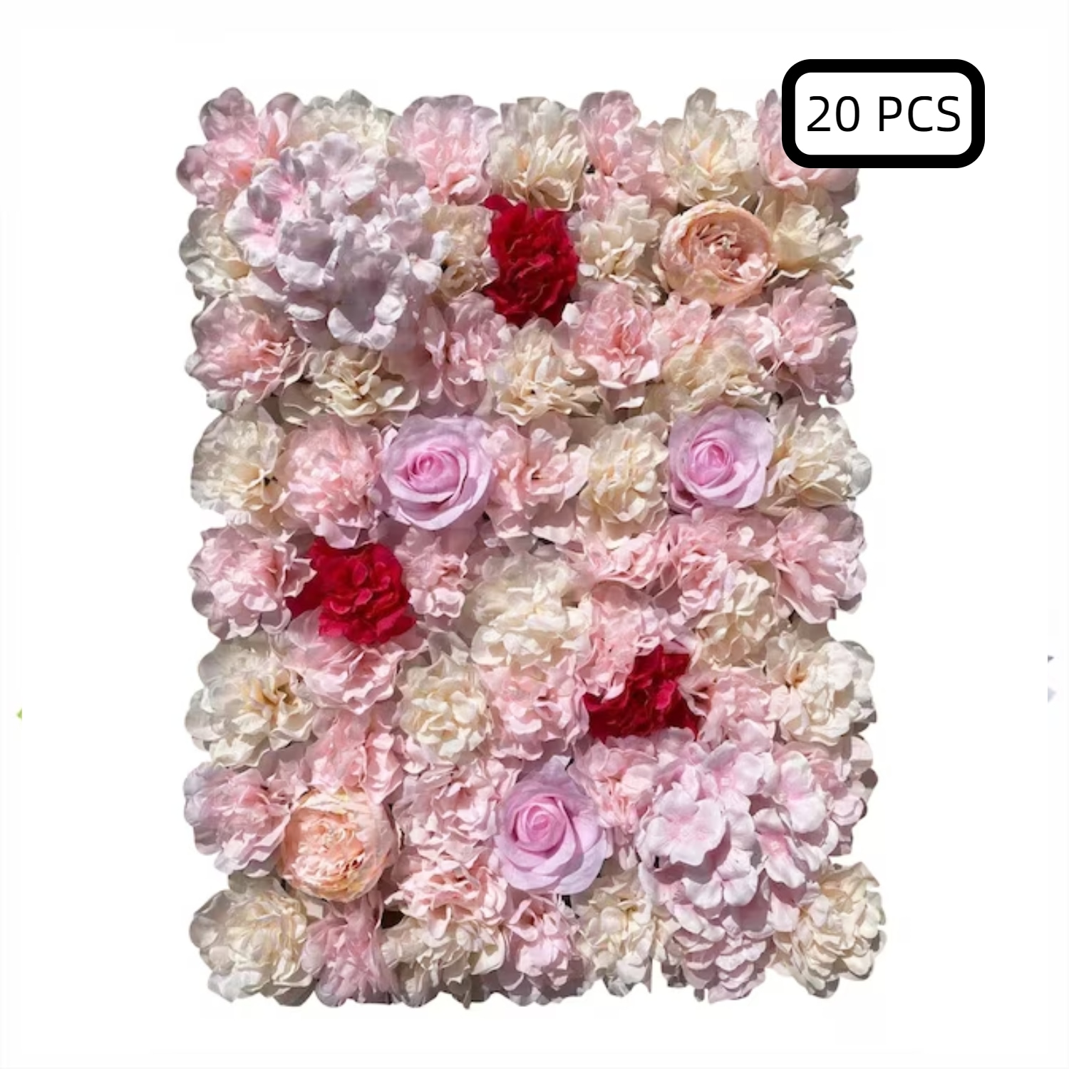 CNCEST OT-ZJGJ-4447 23.62-Inches W x 15.74-Inches H 20-Piece Silk Yellow and Pink Flower Panels For Wedding Rose Garden Trellis