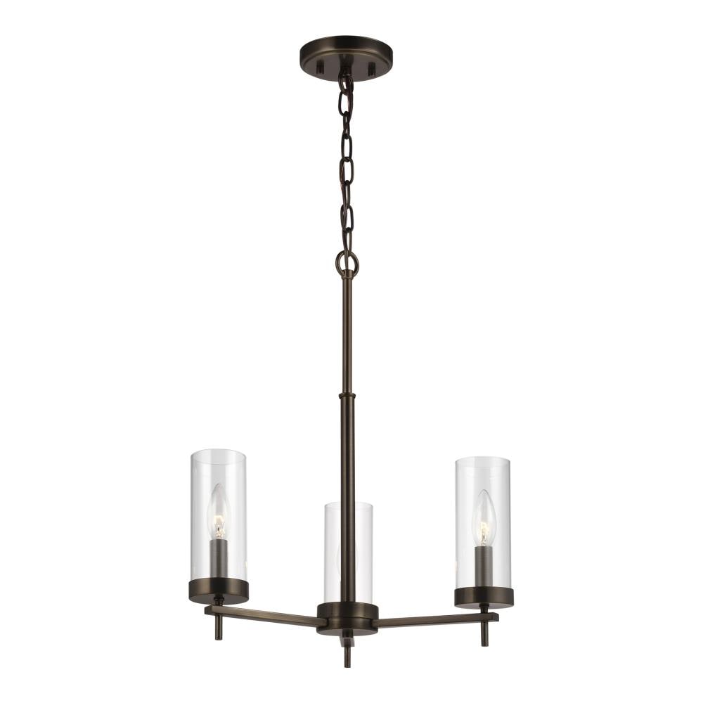 Generation Lighting 3190303EN-778 Zire 3 -Light Brushed Bronze Modern/contemporary For Use in Dining Rooms, Foyers, Kitchens, Chandelier
