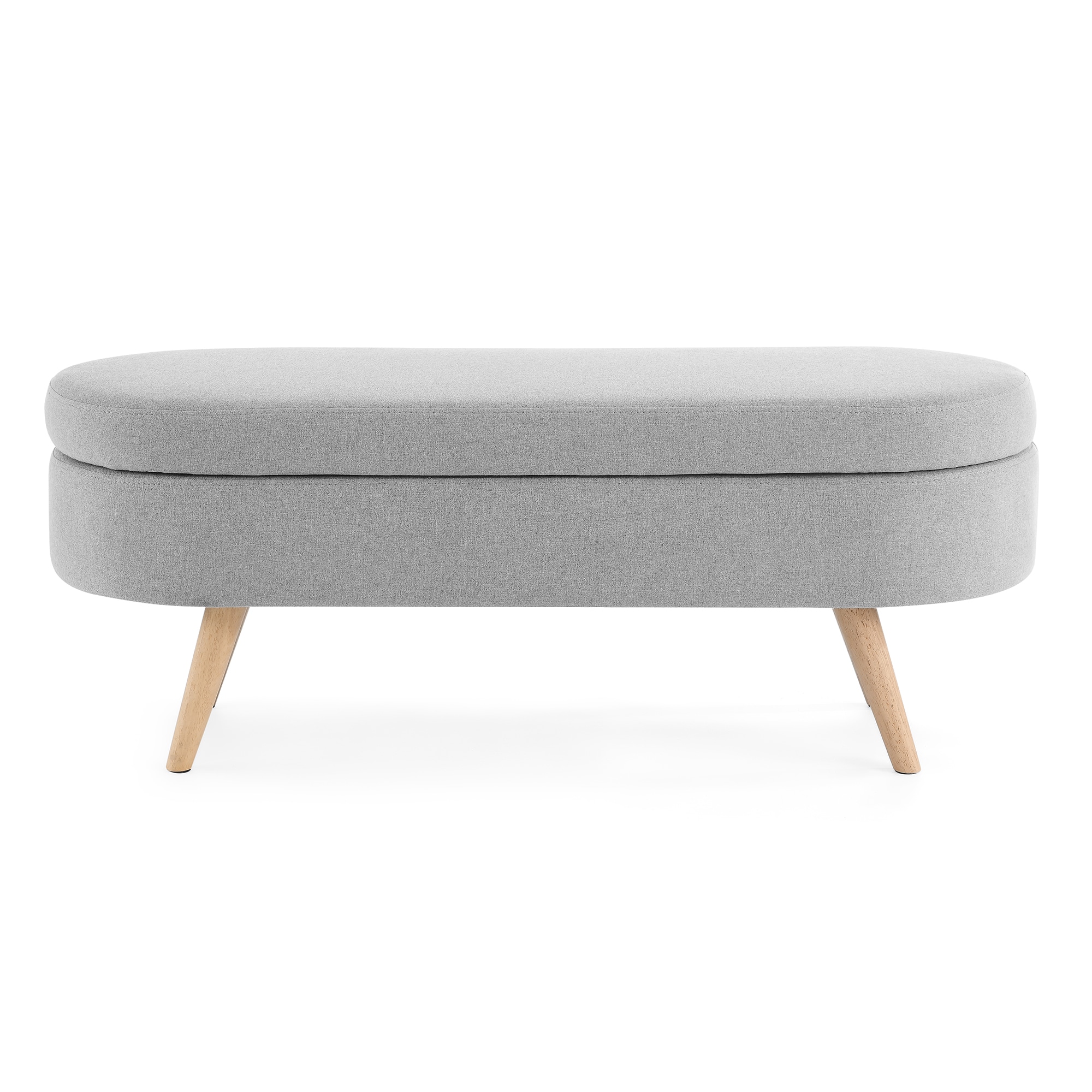 Flynama L-64884 Modern Grey Storage Bench with Storage 43.5-in x 16-in x 16-in