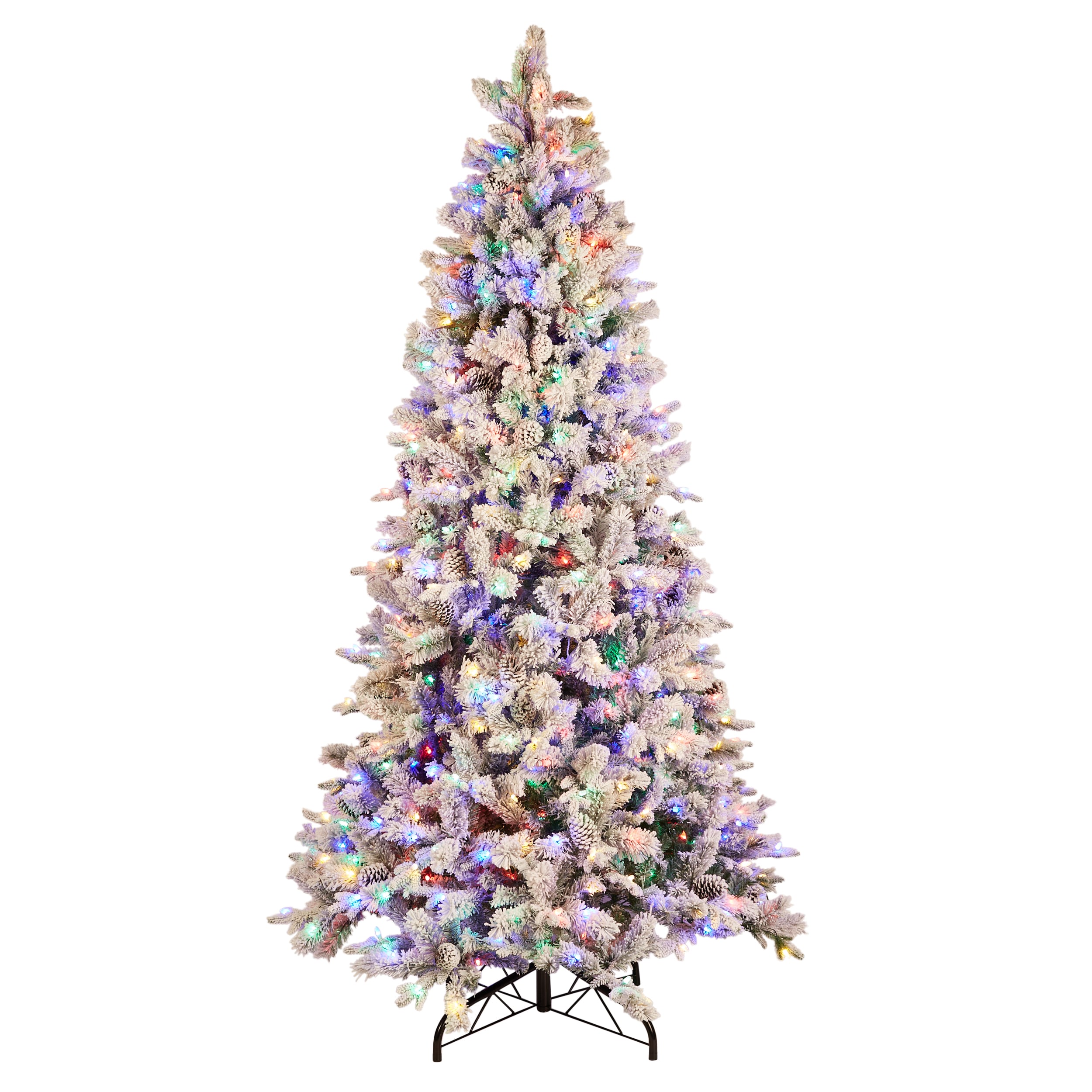 Holiday Living 9-ft Albany Pine Pre-lit Flocked Artificial ...