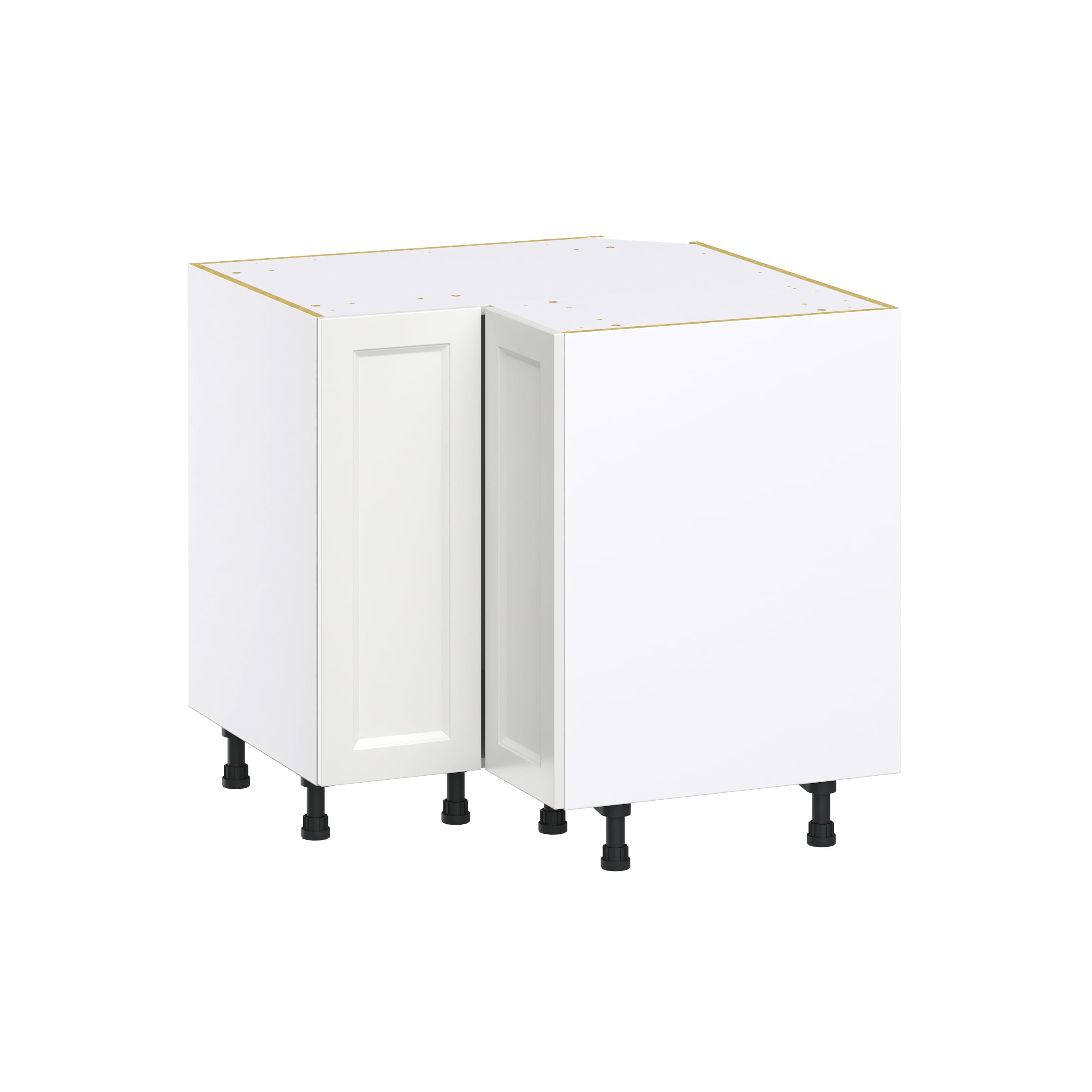 Hugo&Borg DSBC36LSP(L/R)-RI Riviera 36-in W x 34.5-in H x 36-in D Bright White Lazy Susan Super lazy susan Corner base Fully assembled Cabinet (Recessed Panel Shaker)