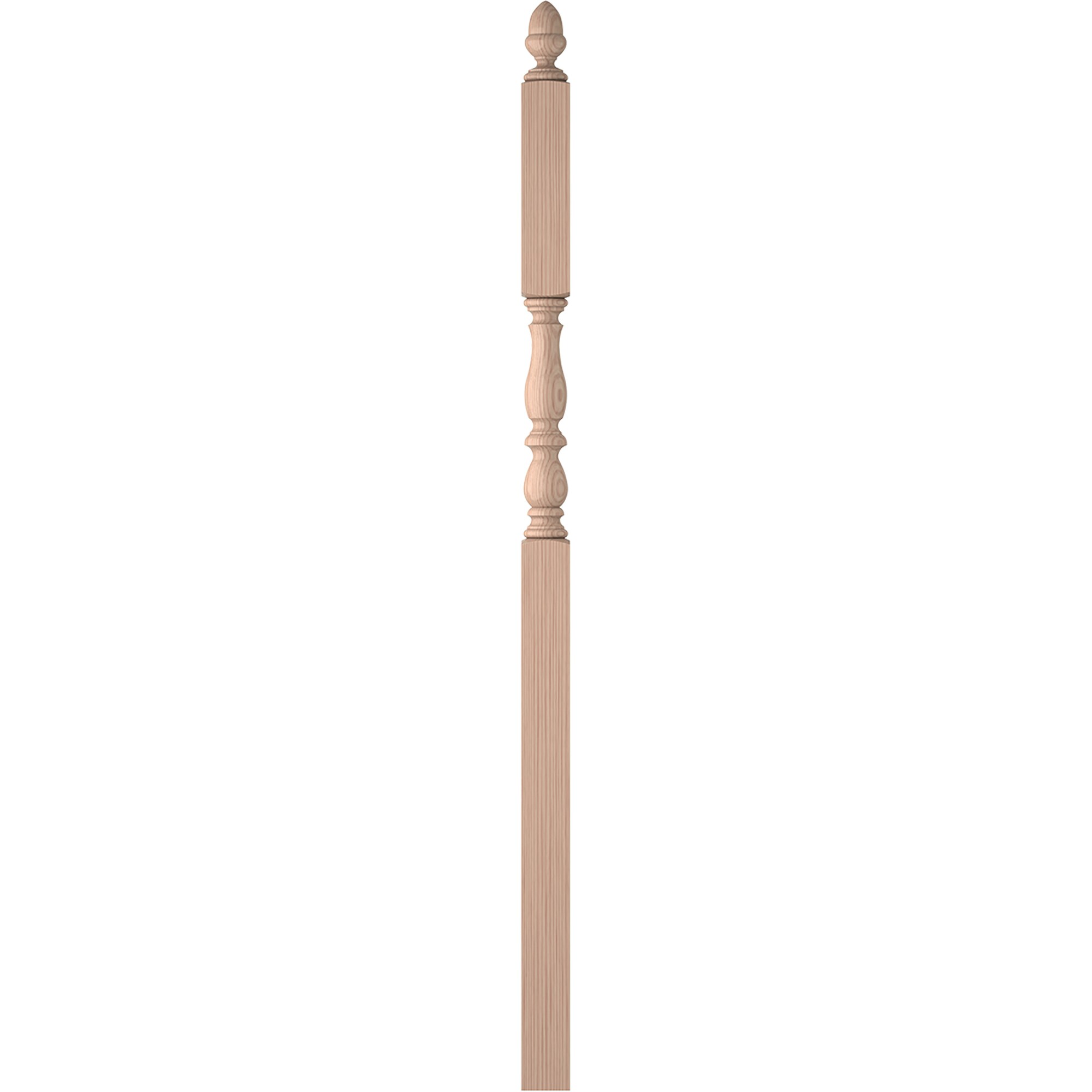 L.J. Smith Stair Systems LJP-3946-B Harbor 3.25-in x 72.6875-in Unfinished Beechwood Intermediate Stair Newel Post