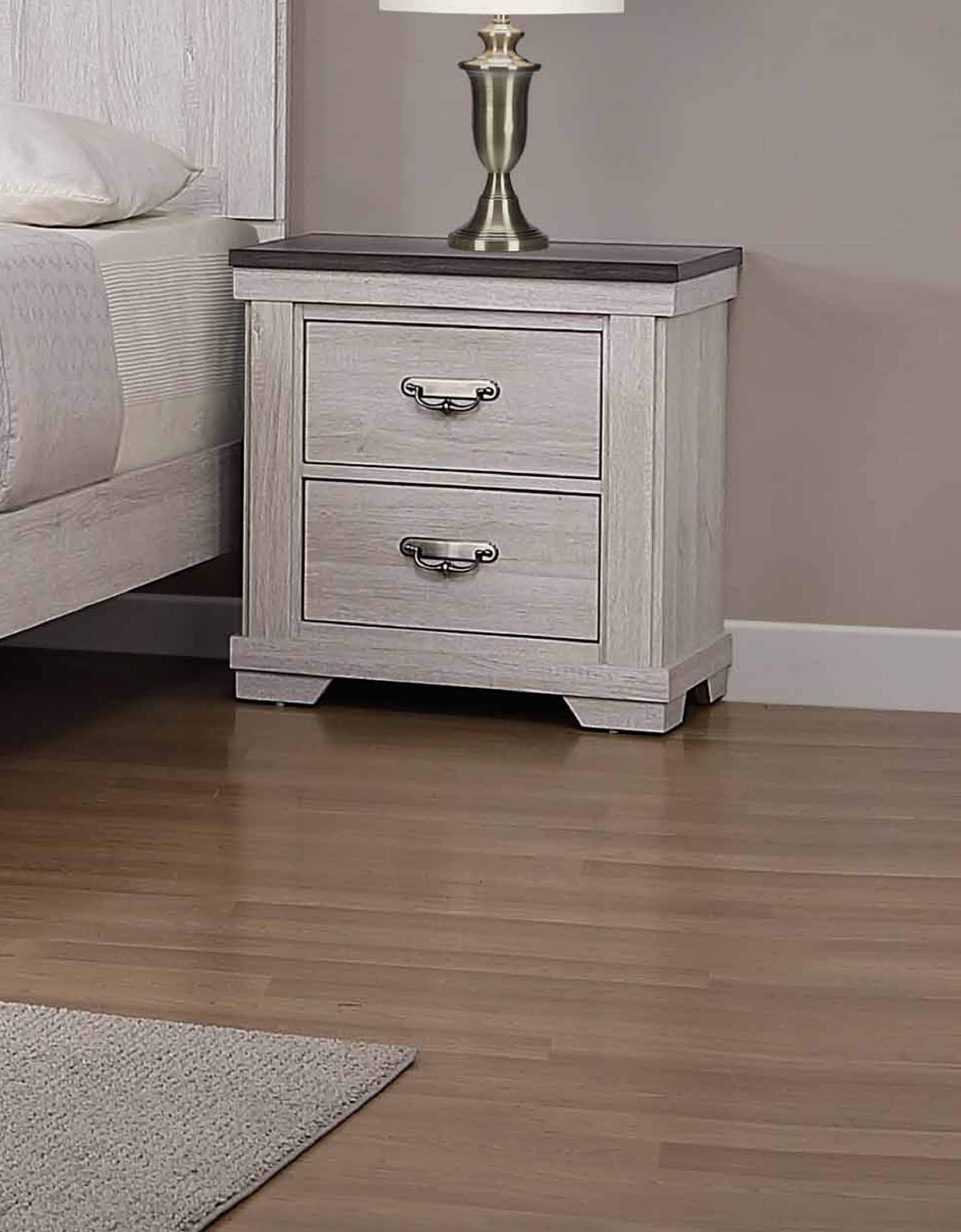 Lycvki 1766 Beige Gray Nightstand