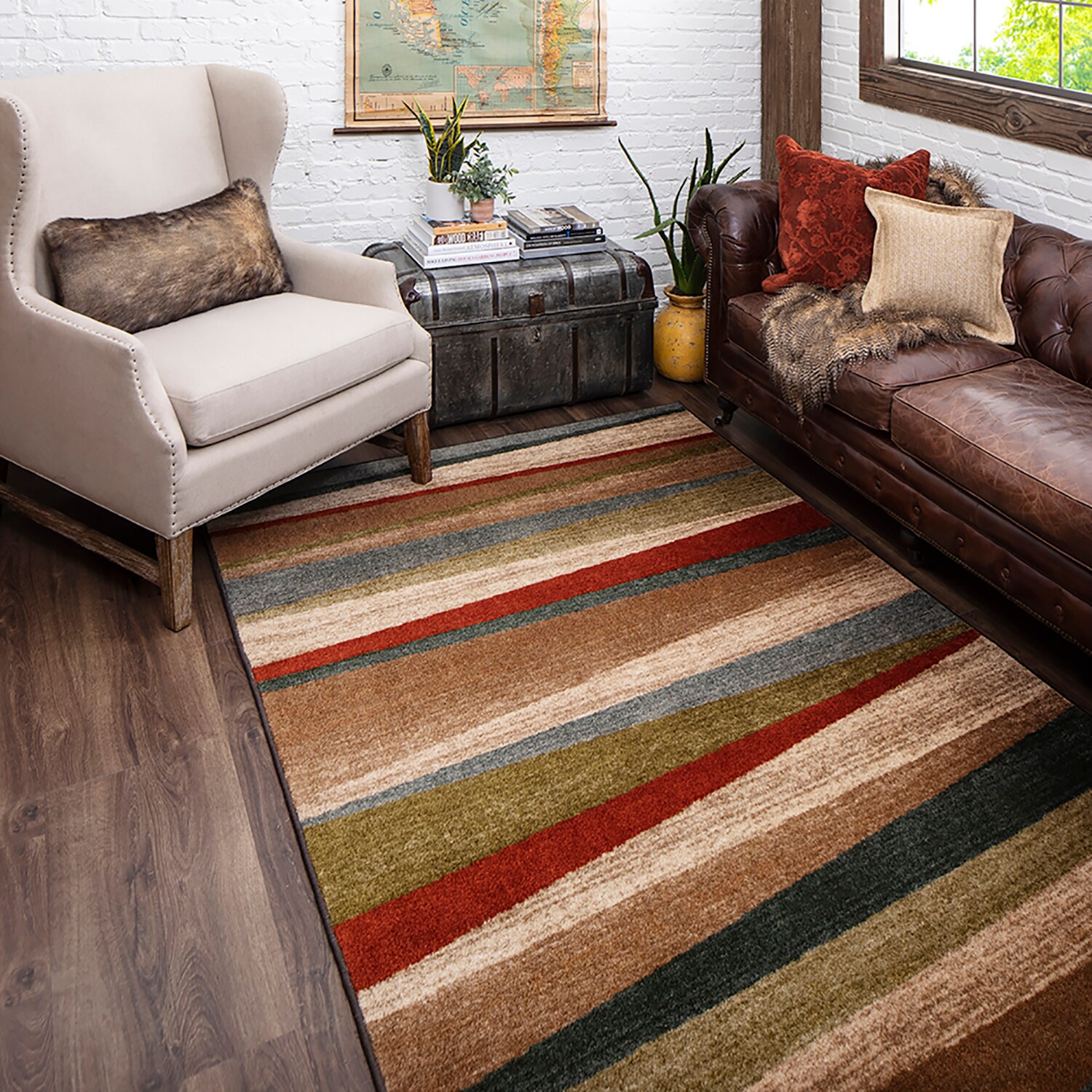 Mohawk Home Boho Stripe Multi Rug