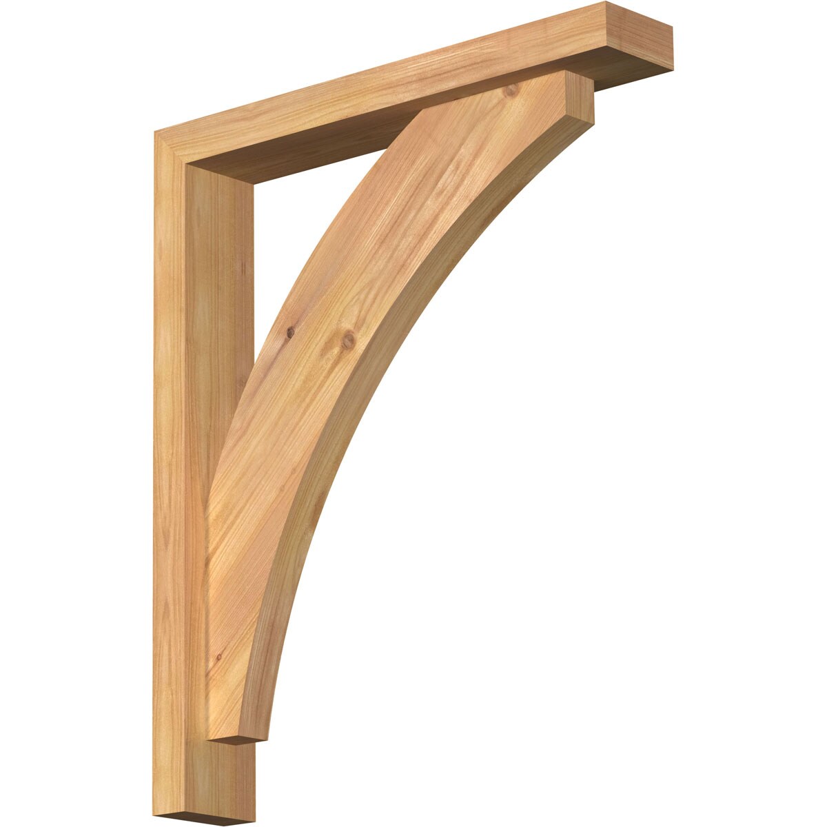 Ekena Millwork 1463917 Thorton Block Smooth Bracket with Offset Brace 3-1/2-in x 20-in x 24-in Western red cedar Brown Wood Standard bracket
