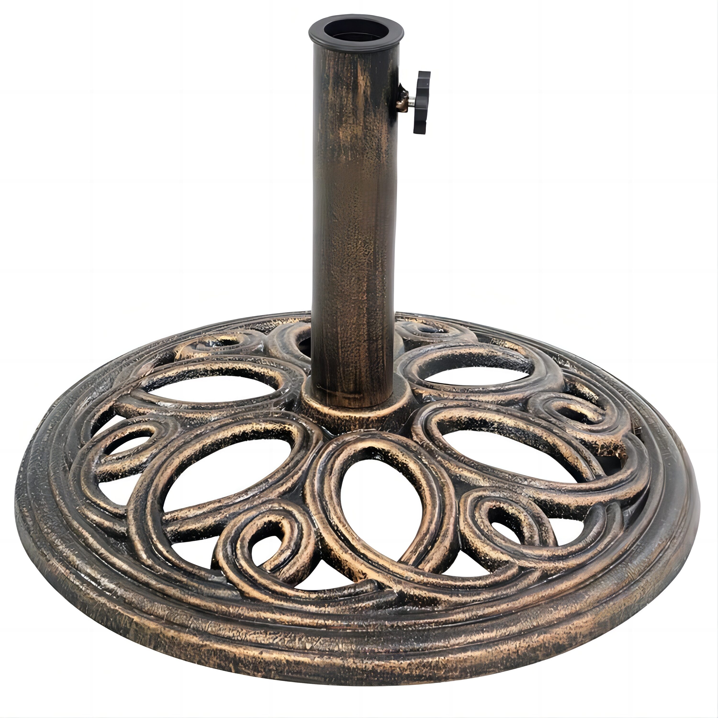 WELLFOR DOJ3049 CW Patio Umbrella Base Bronze Patio Umbrella Base
