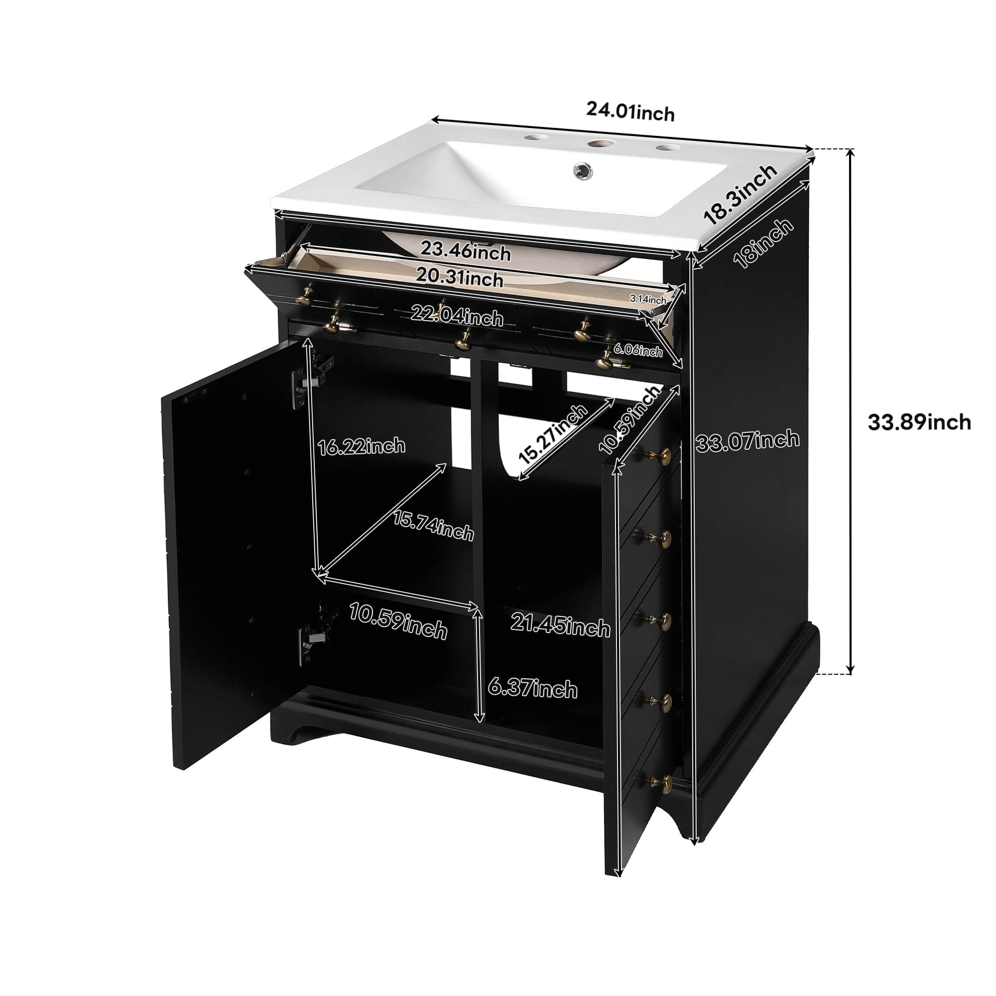 Vynxaria LESX1685-DJBR-YSG133 Bath-Vanity-Combo - View #4