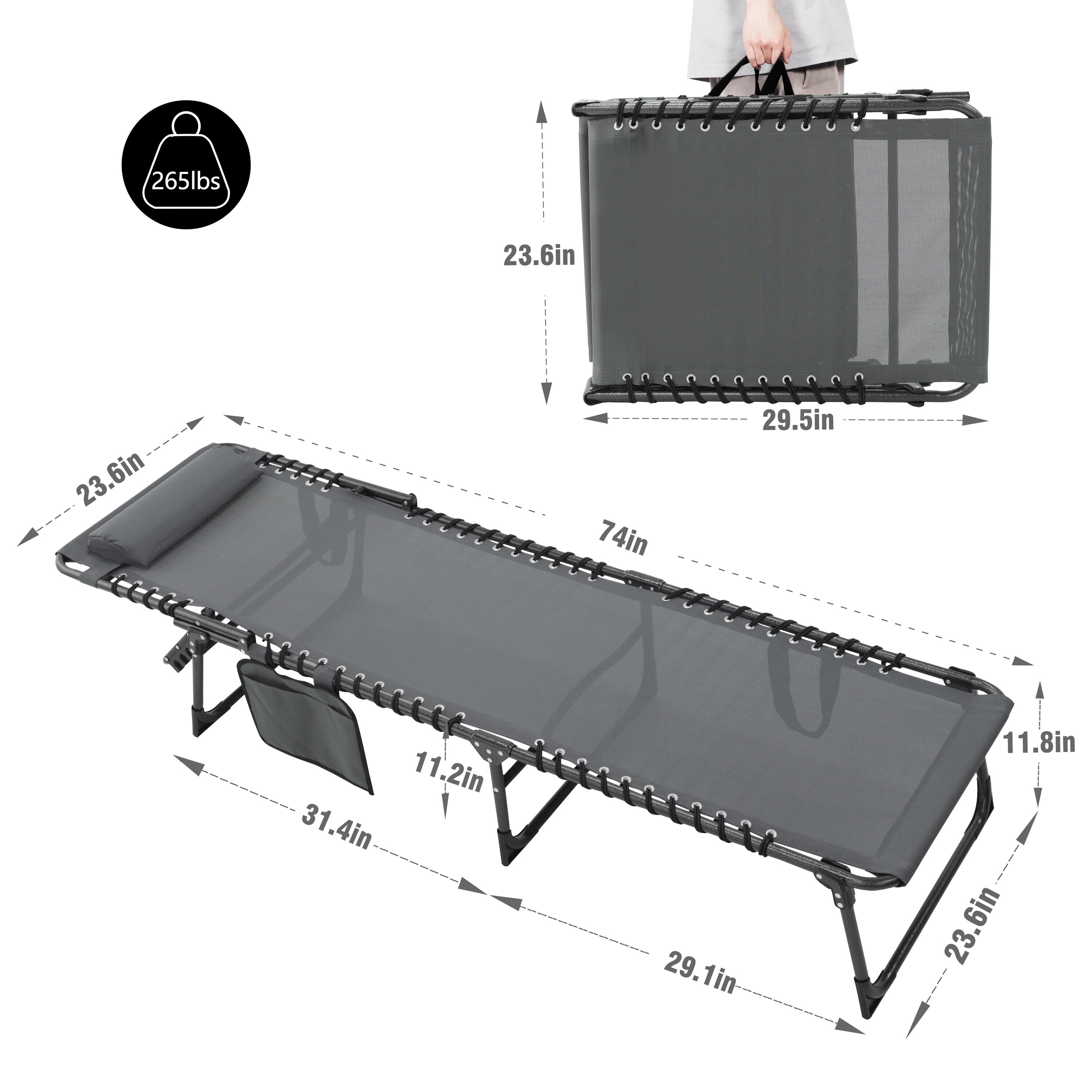 VEIKOUS PG0208-09DGY-2 Patio-Chairs - View #2