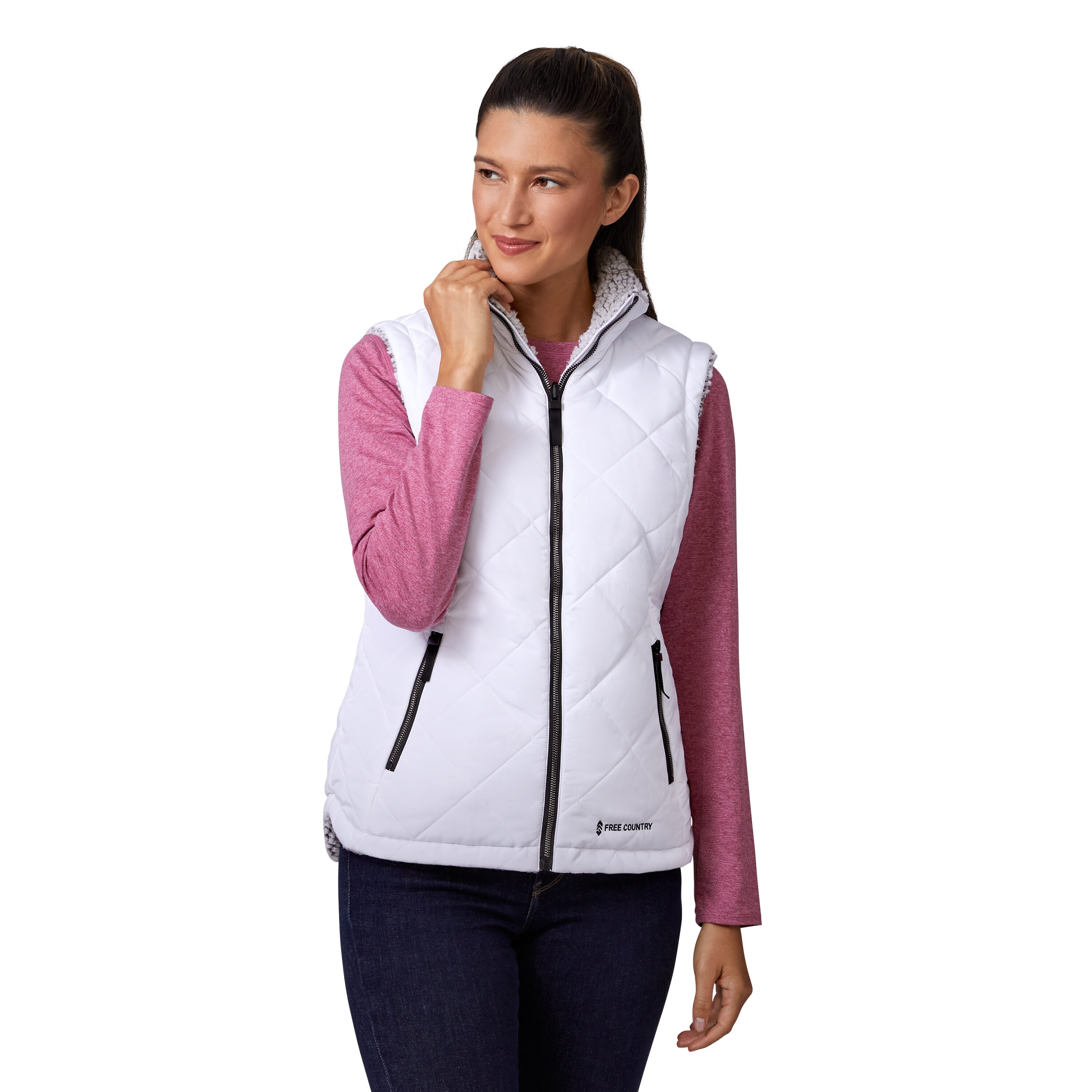 Free Country Women's White Polyester Insulated Vest (Medium) in the Work  Jackets & Coats department at