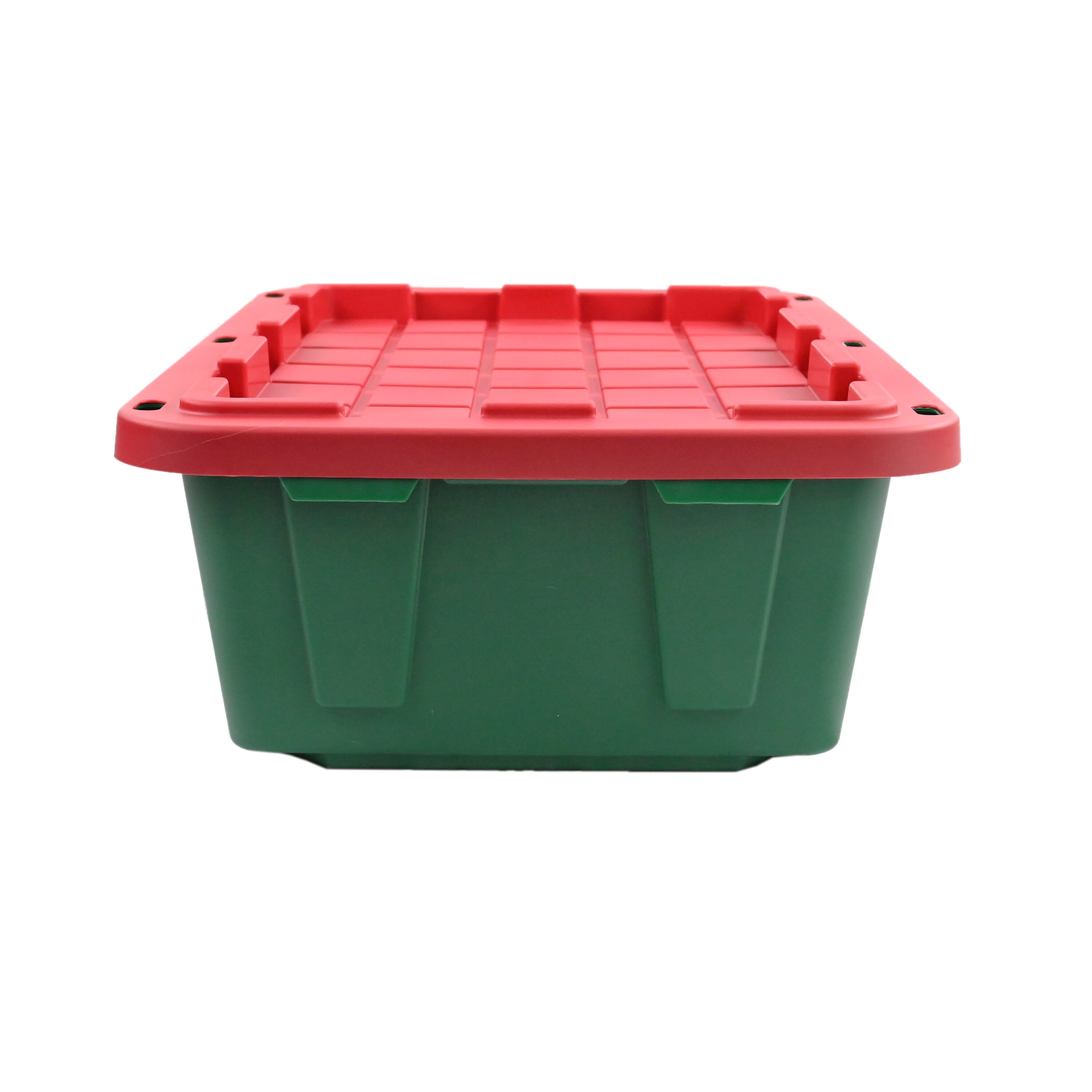 Holiday Living Small 3.75-Gallons (15-Quart) Clear W/Red Lid Weatherproof  Heavy Duty Tote with Latching Lid in the Plastic Storage Containers  department at