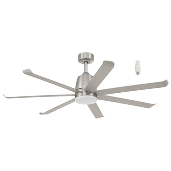 Harbor Breeze Amelia 52-in Brushed Nickel Indoor/Outdoor Downrod or Flush  Mount Ceiling Fan with Light and Remote (7-Blade) in the Ceiling Fans  department at
