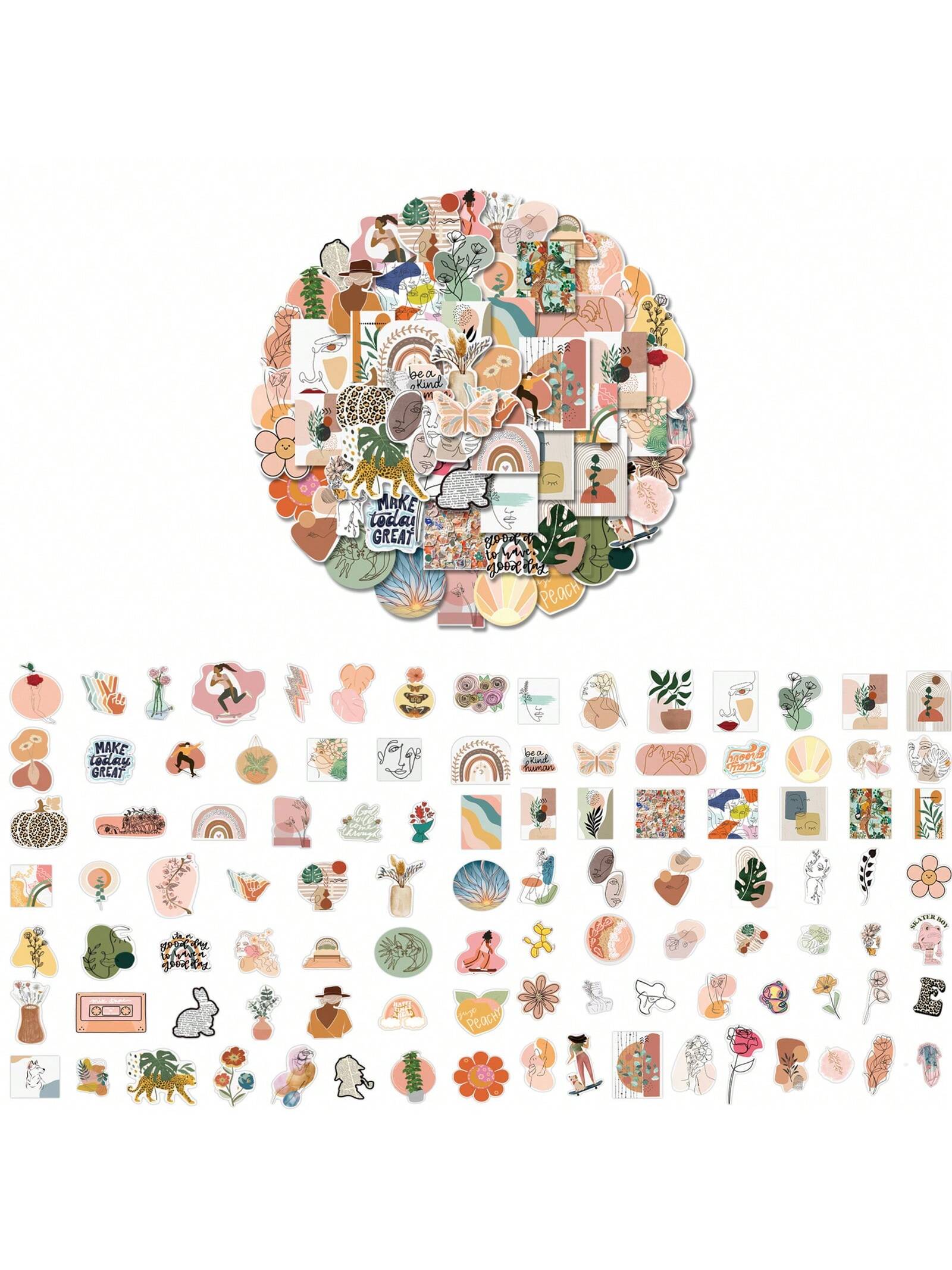 Qeetex FQZOL-LB4QNQNU-HF4 100pcs Waterproof Boho Stickers For Laptops Computers Water Bottles Scrapbooks Notebooks Diaries