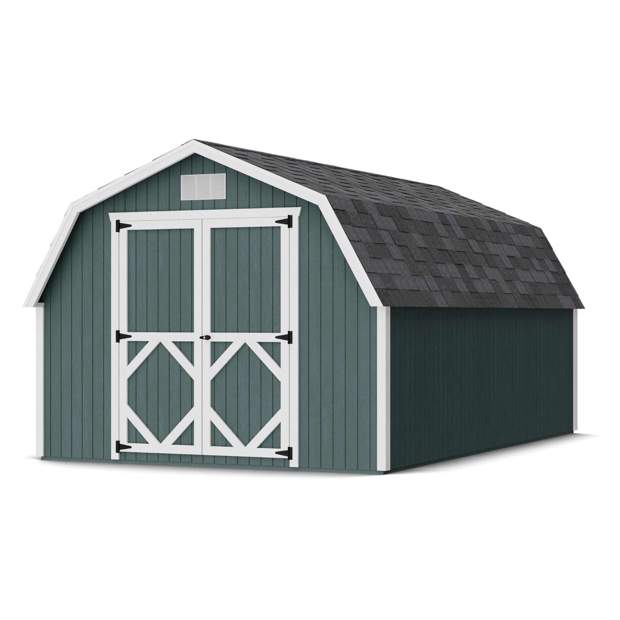 Little Cottage Co 10X16 CGB-4-PC-FK Classic Gambrel Barn 10-ft x 16-ft Gambrel Style Wood Outdoor Storage Shed with 2 Doors