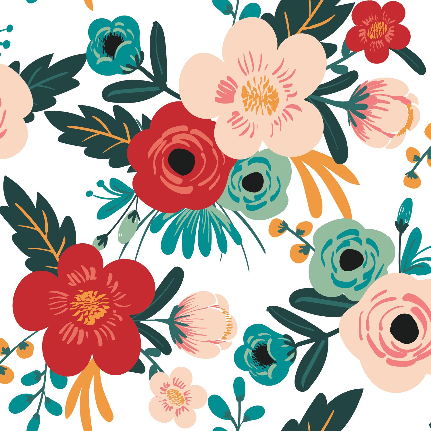 RoomMates RMK11625RL 28.29-Sq. Feet Red Vinyl Floral Self-adhesive Peel and Stick Wallpaper