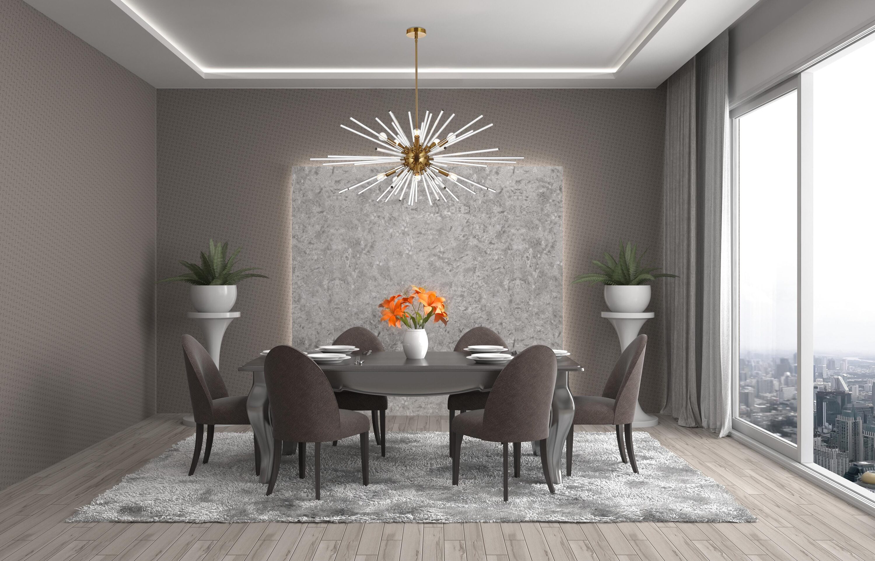 Elegant Decor HF7506D42SG Pendant-Lights - View #8