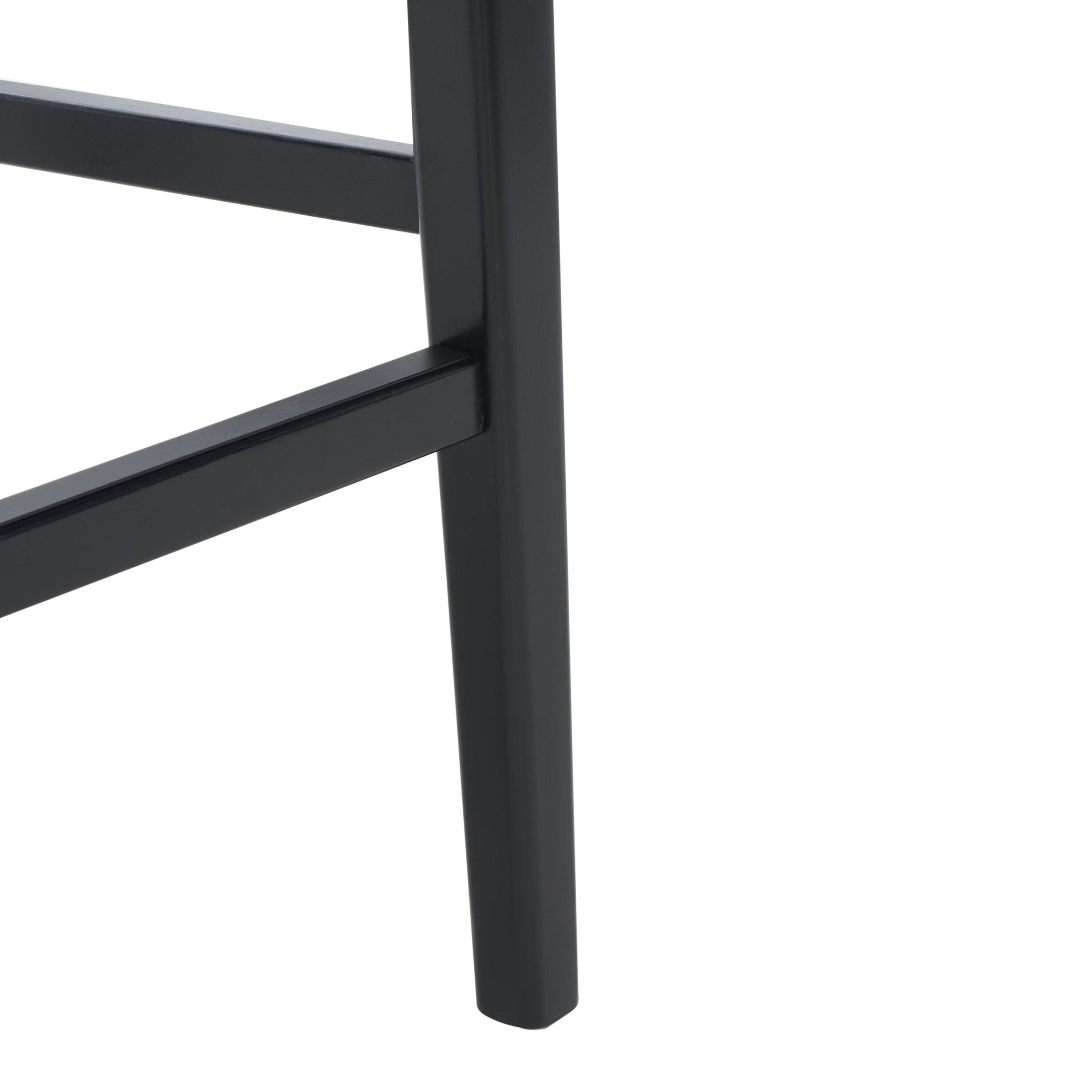 Coastal Breeze Black & Natural Rubberwood Barstool Set of 2