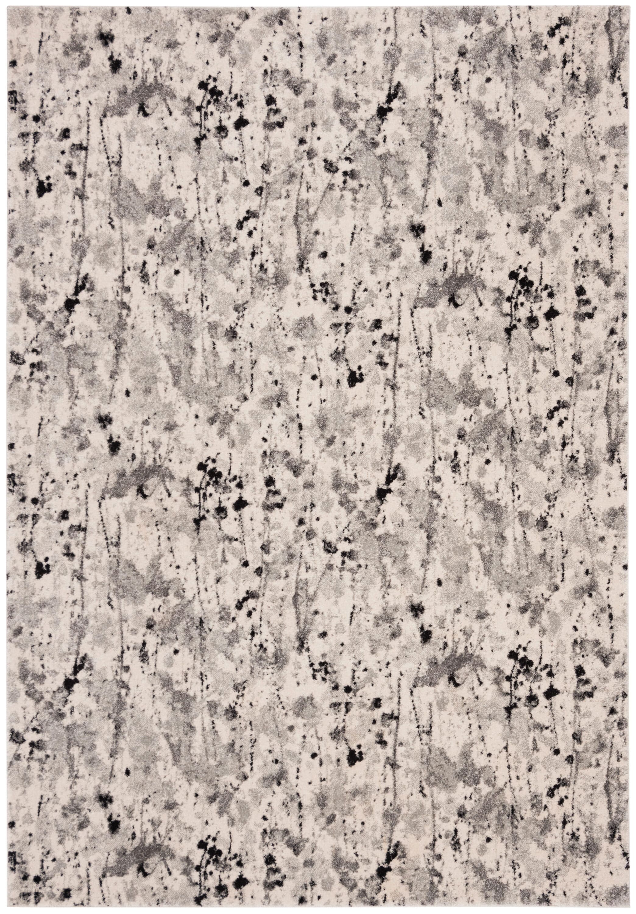 Evoke Ivory Grey Hand-knotted Synthetic Area Rug 4' x 6'
