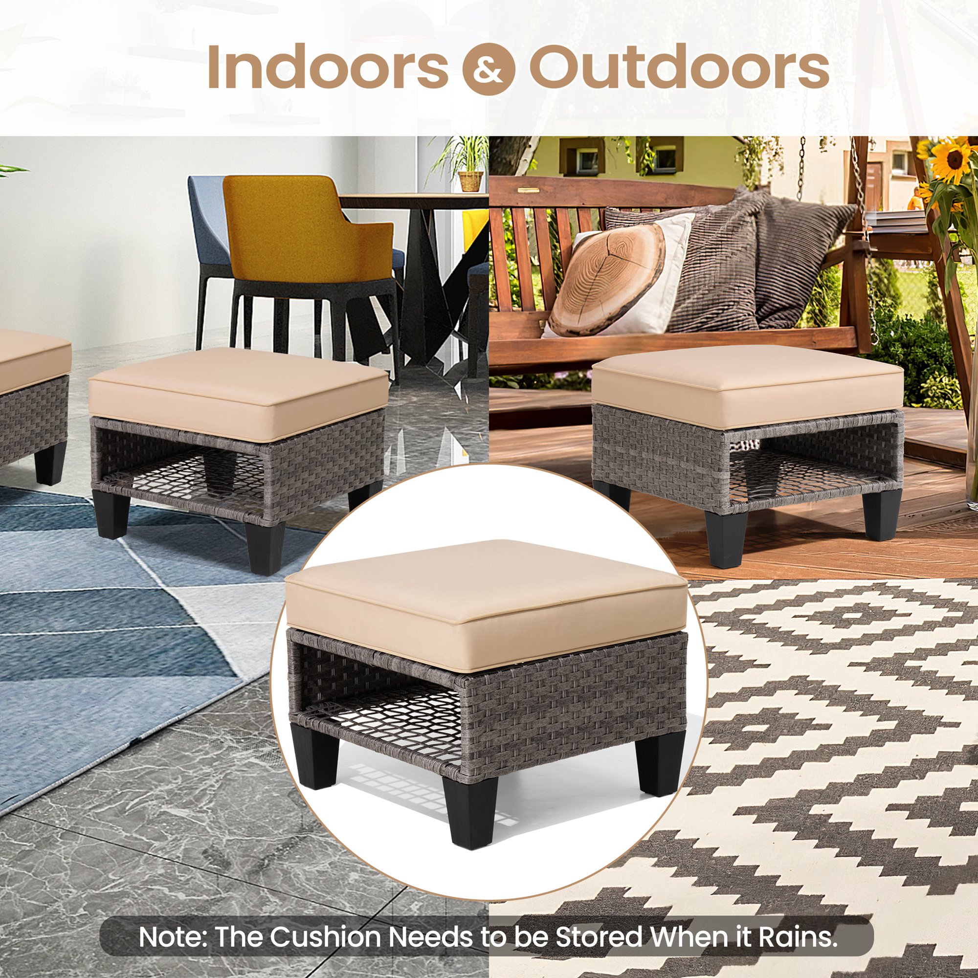 Crestlive Products CL-OM001BEI-2 Stools-Ottomans - View #10