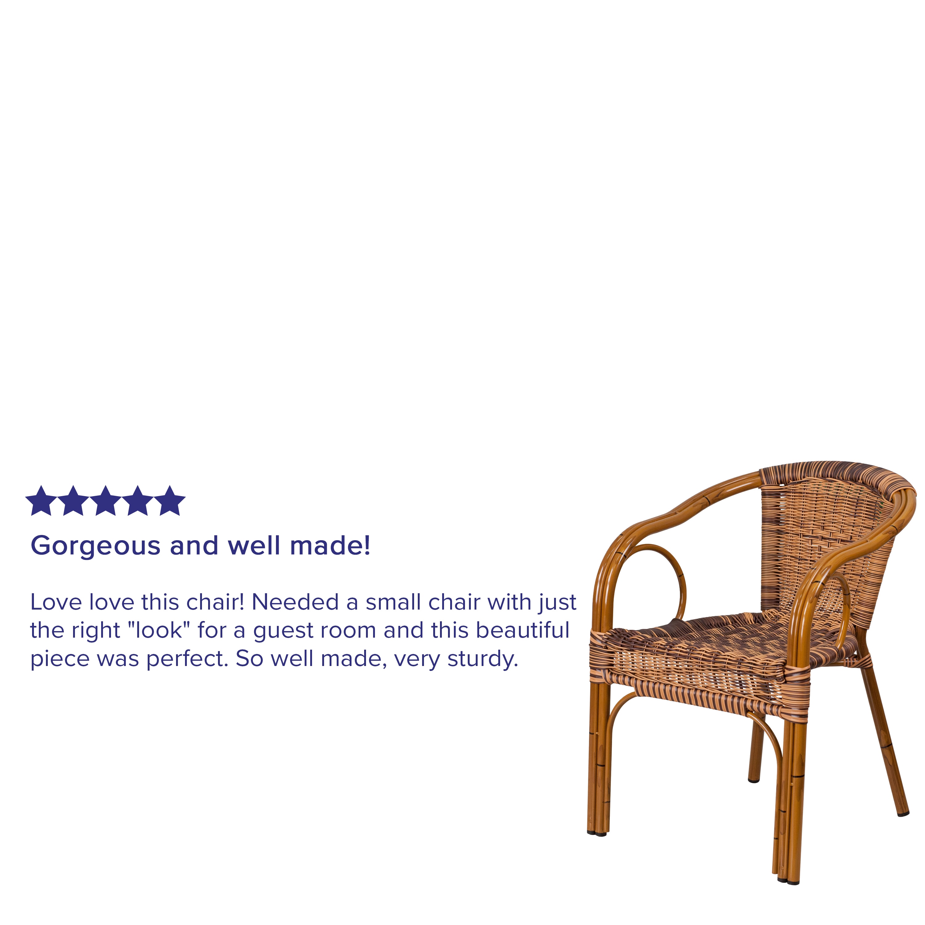 Burning Brown Wicker Dining Chair with Red Aluminum Frame