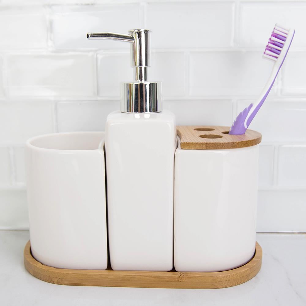 Home Basics 13.5 oz. Foaming Ceramic Soap Dispenser, BATH ORGANIZATION