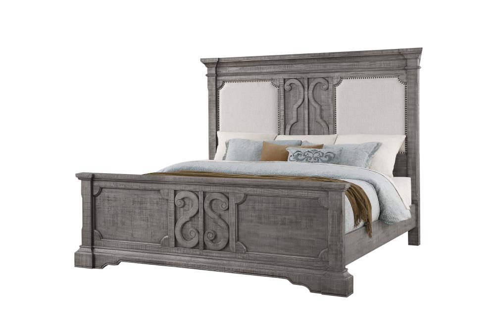 ACME FURNITURE Artesia Tan Fabric and Salvaged Natural Queen Transitional  Panel Bed in the Beds department at 