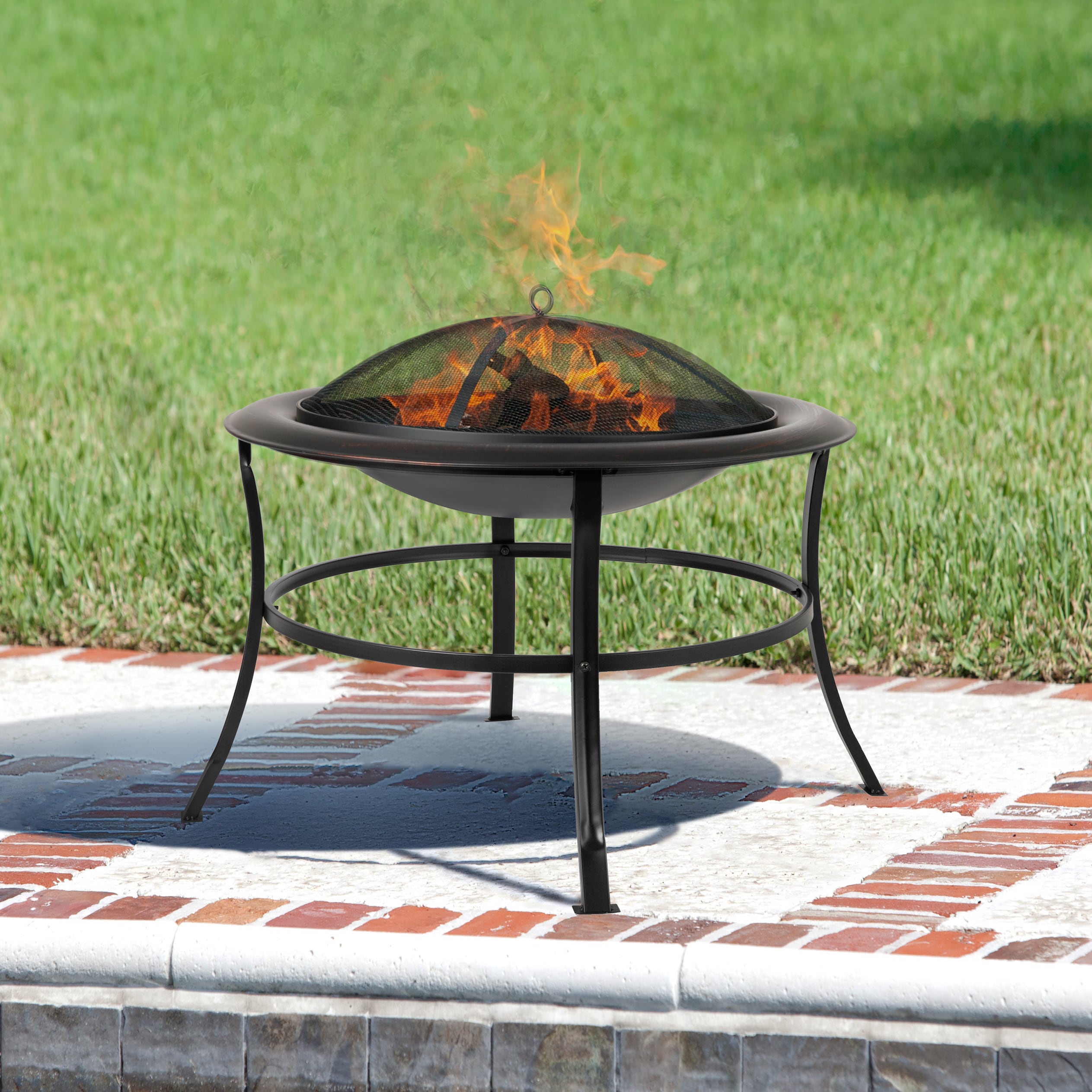 Tokia 30" Bronze Steel Wood Burning Fire Pit