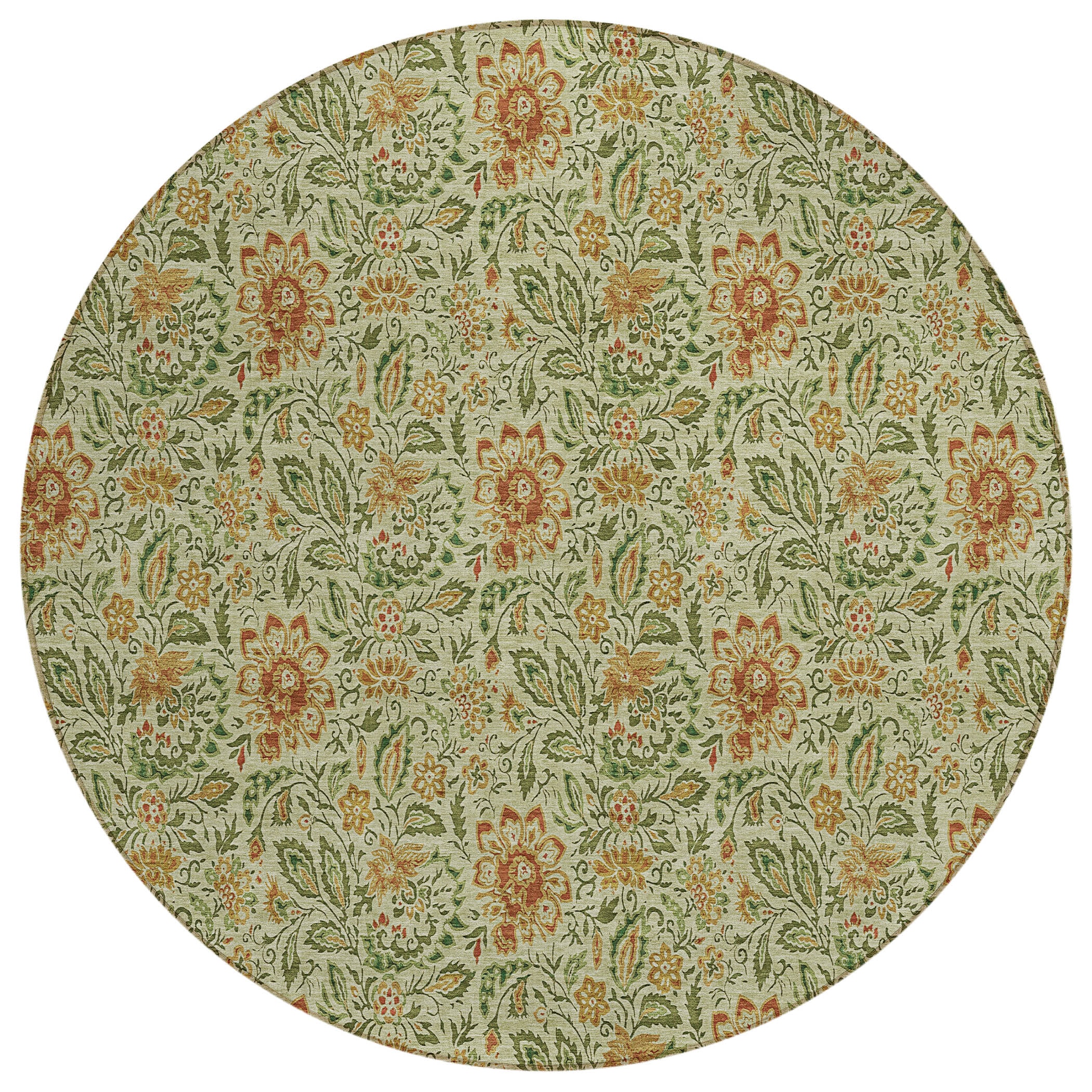 Addison Rugs ACN660AL8RO Chantille ACN660AL 8 x 8 (ft) Polyester Denim Round Indoor/Outdoor Geometric Machine washable Area rug