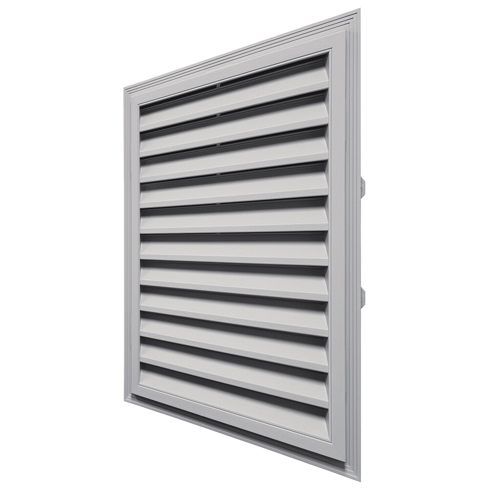 Builders Edge 18-in x 24-in Gray Rectangle Vinyl Gable Louver Vent in ...