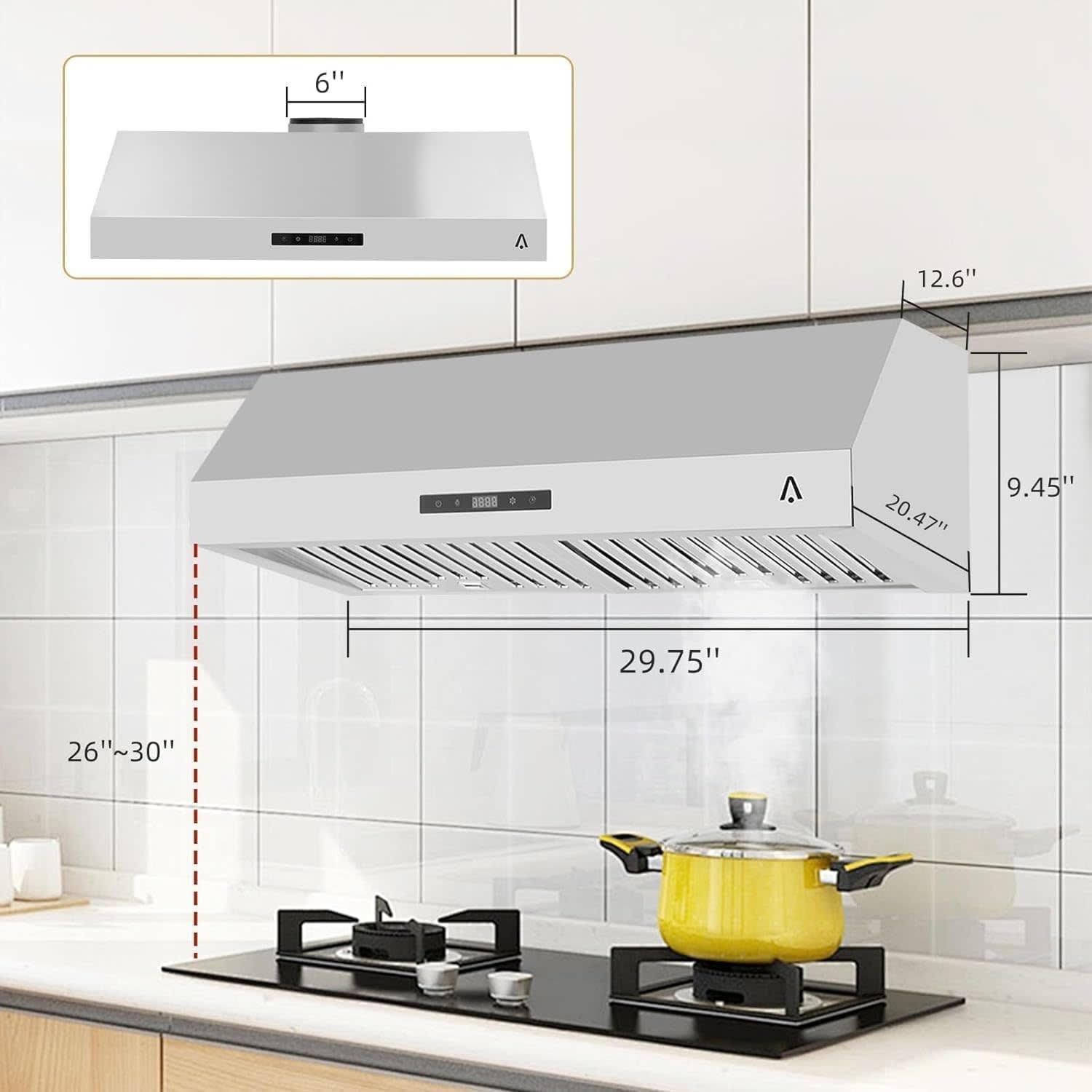 Qeetex 1LSHQQPHO-1315F0T8 Undercabinet-Range-Hoods - View #3