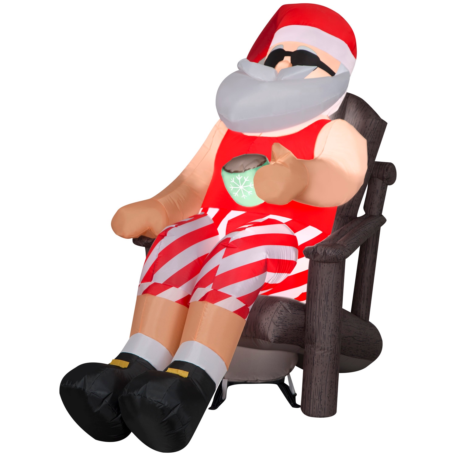 Gemmy G-885217 57.48-Inches Freestanding Santa Inflatable with White LED Lights