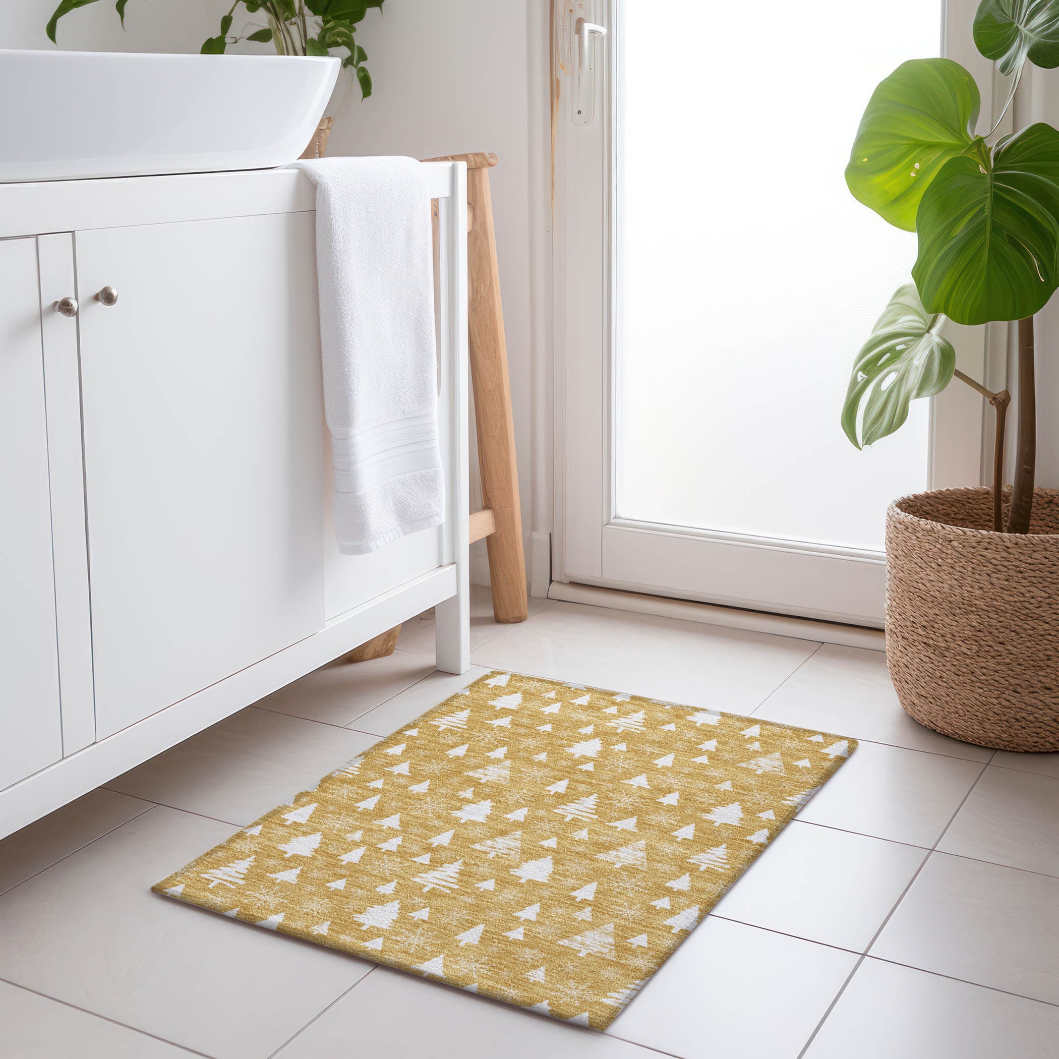 Addison Rugs ACN1815GO20X30 Chantille ACN1815GO 1 x 2 (ft) Loomed Polyester Gold Rectangular Indoor/Outdoor Machine washable Area rug