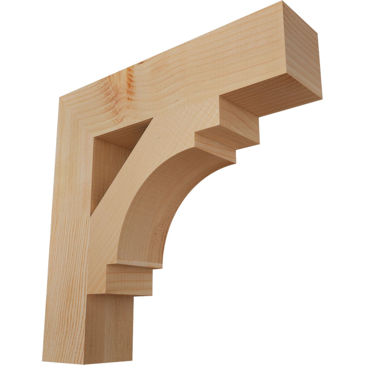 Ekena Millwork BKT04X18X18MRC05SDF Merced block smooth 3-1/2-in x 18-in x 18-in Douglas fir Brown Wood Standard bracket